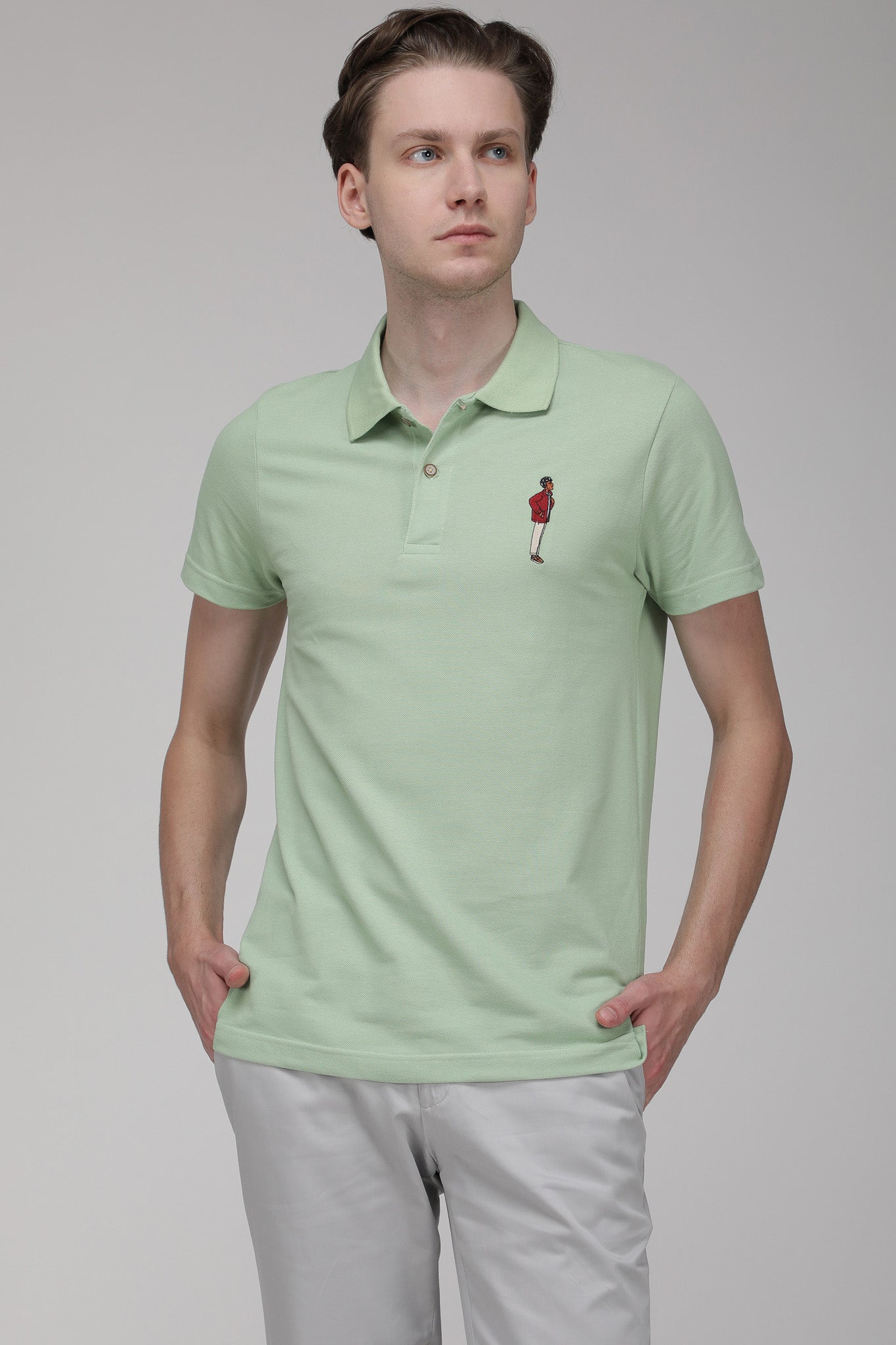 Mr.Brown Green Slim Fit Lightweight Polo T-Shirt