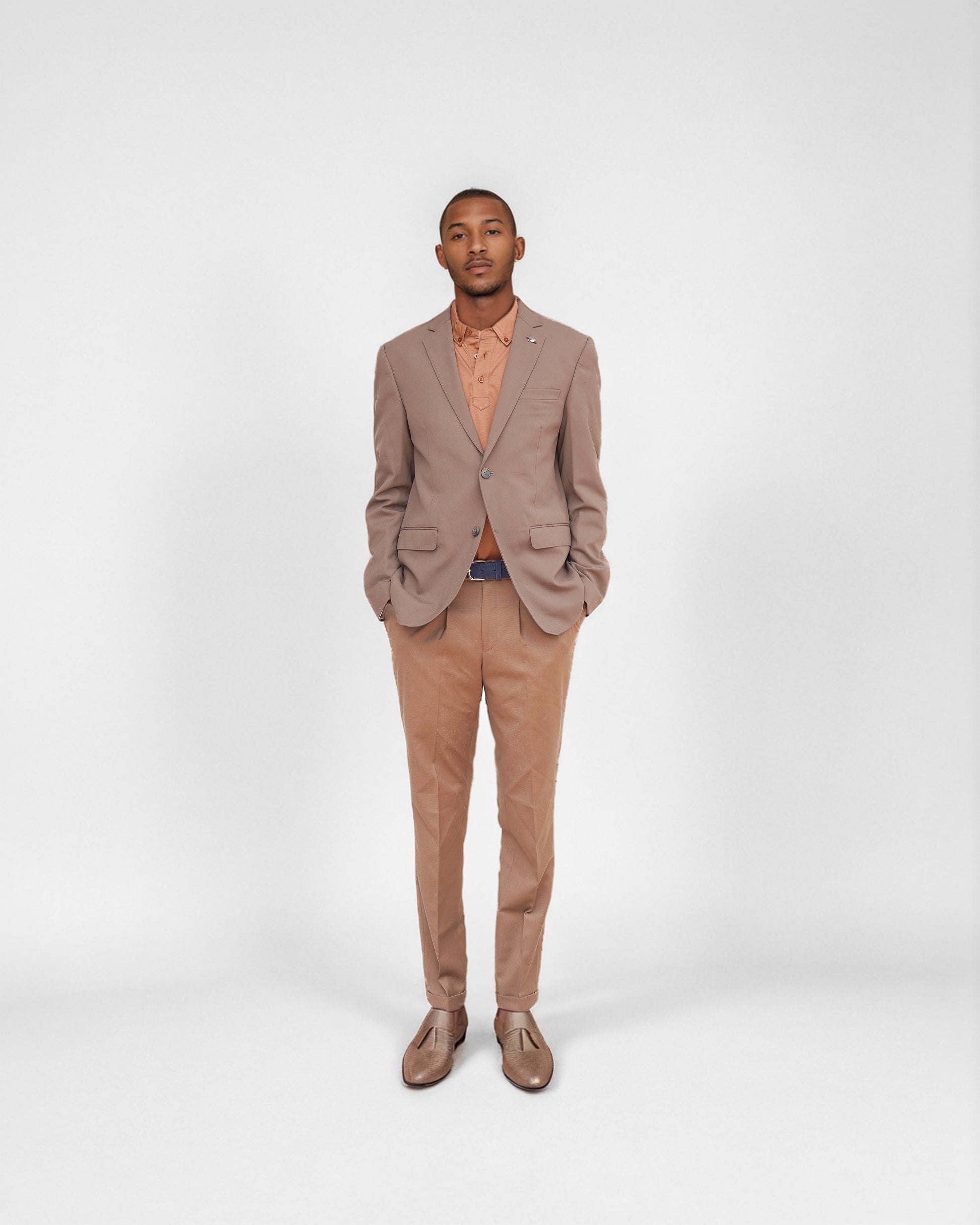 Bare Brown Solid Woven  Blazer- Brown