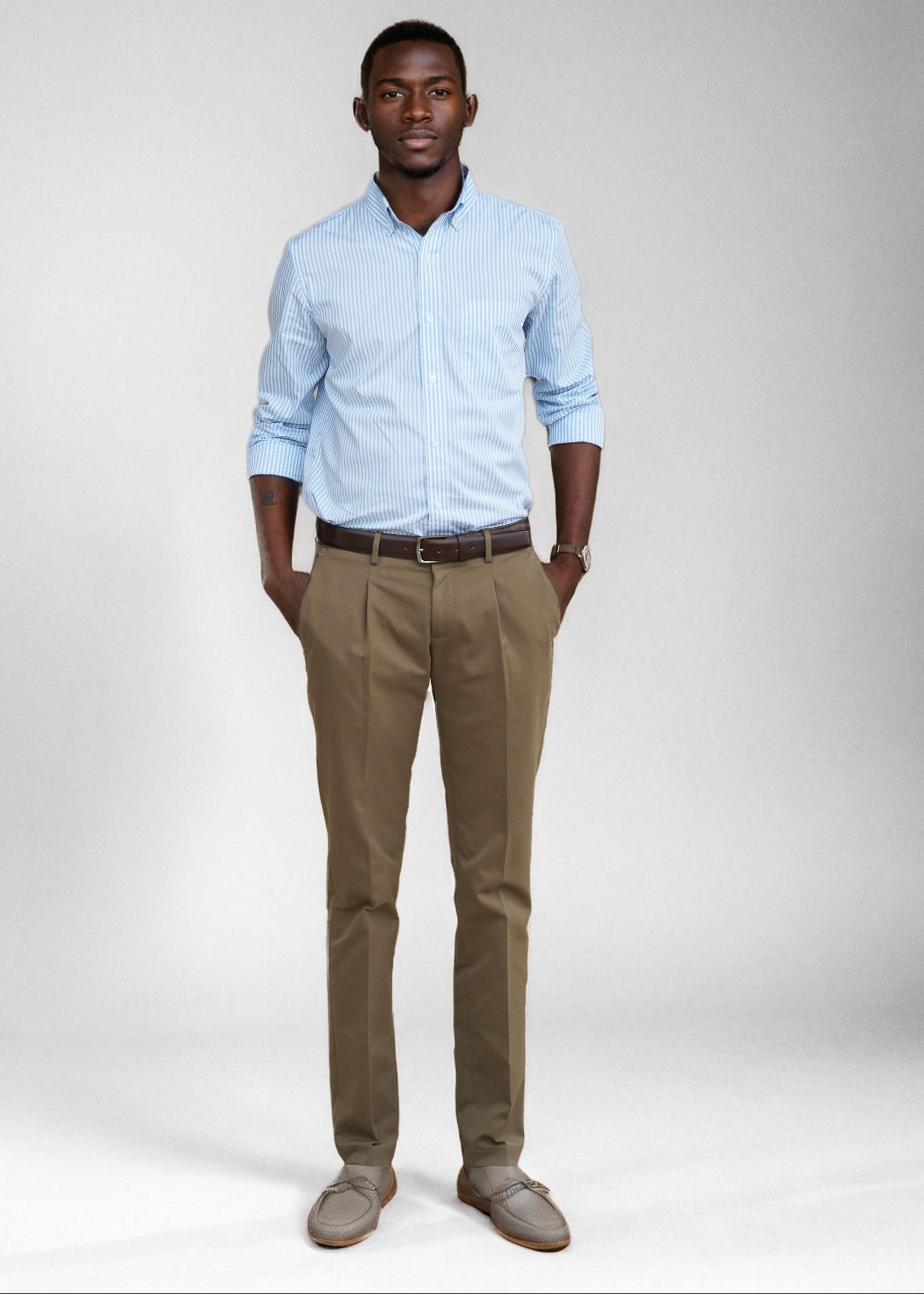 Bare Brown Slim Fit Hybrid Trouser - Olive
