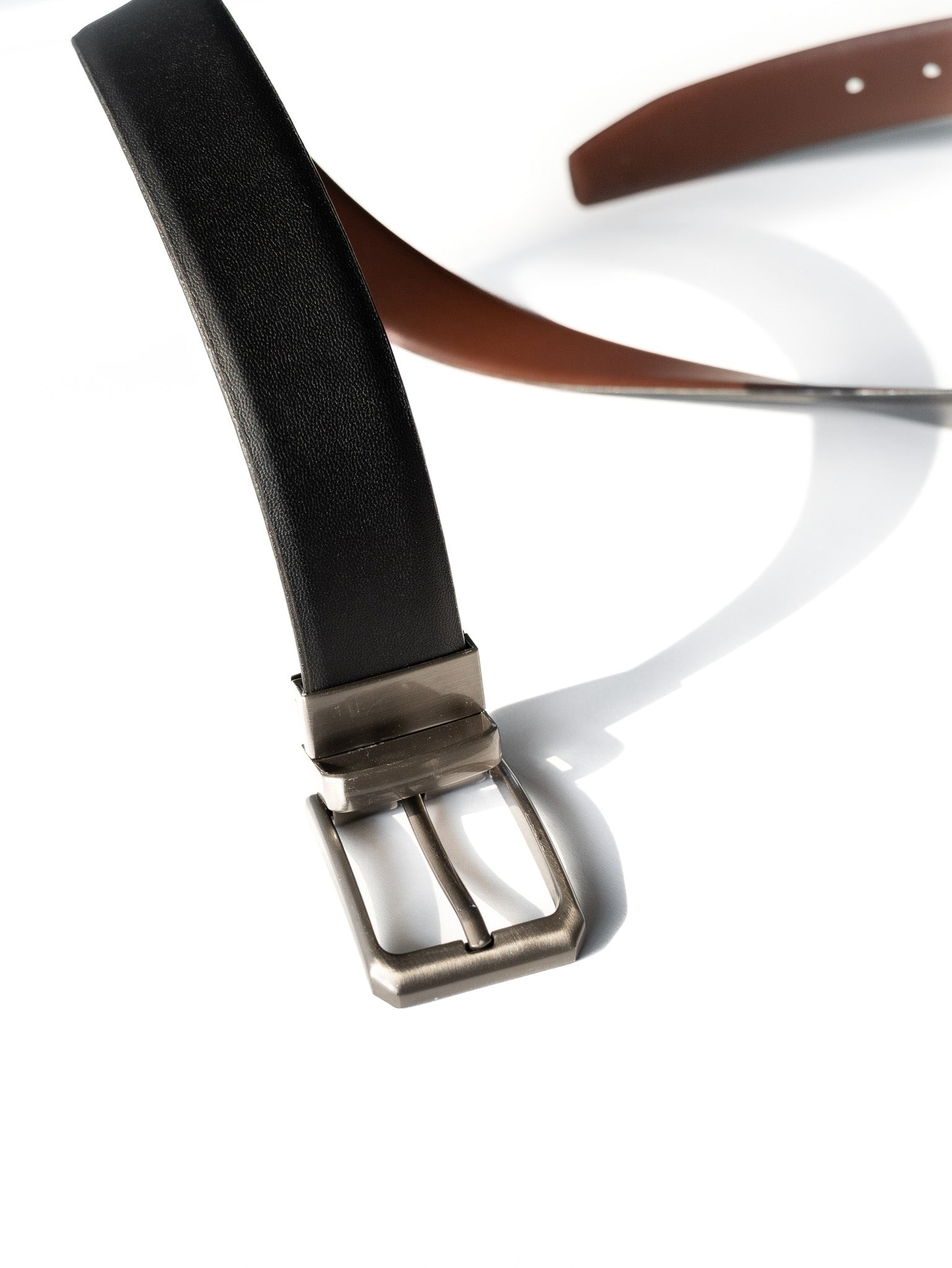 Men's Black & Tan Reversible Leather Belt