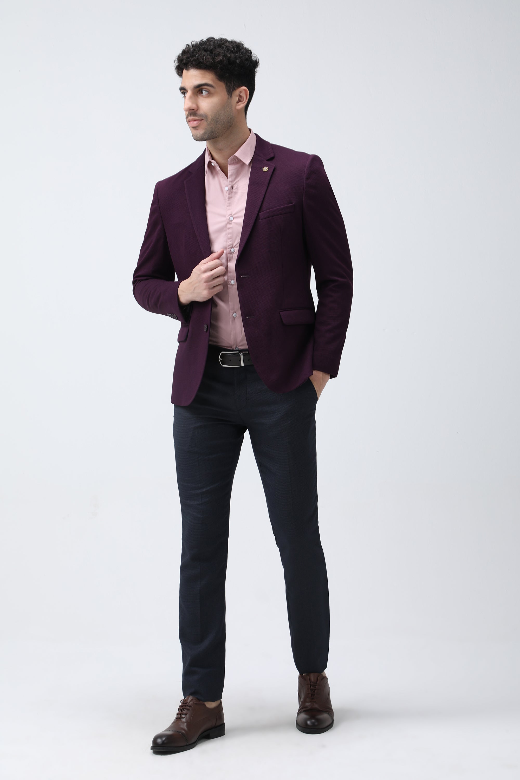 King Richard Slim Fit Knit Blazer - Wine