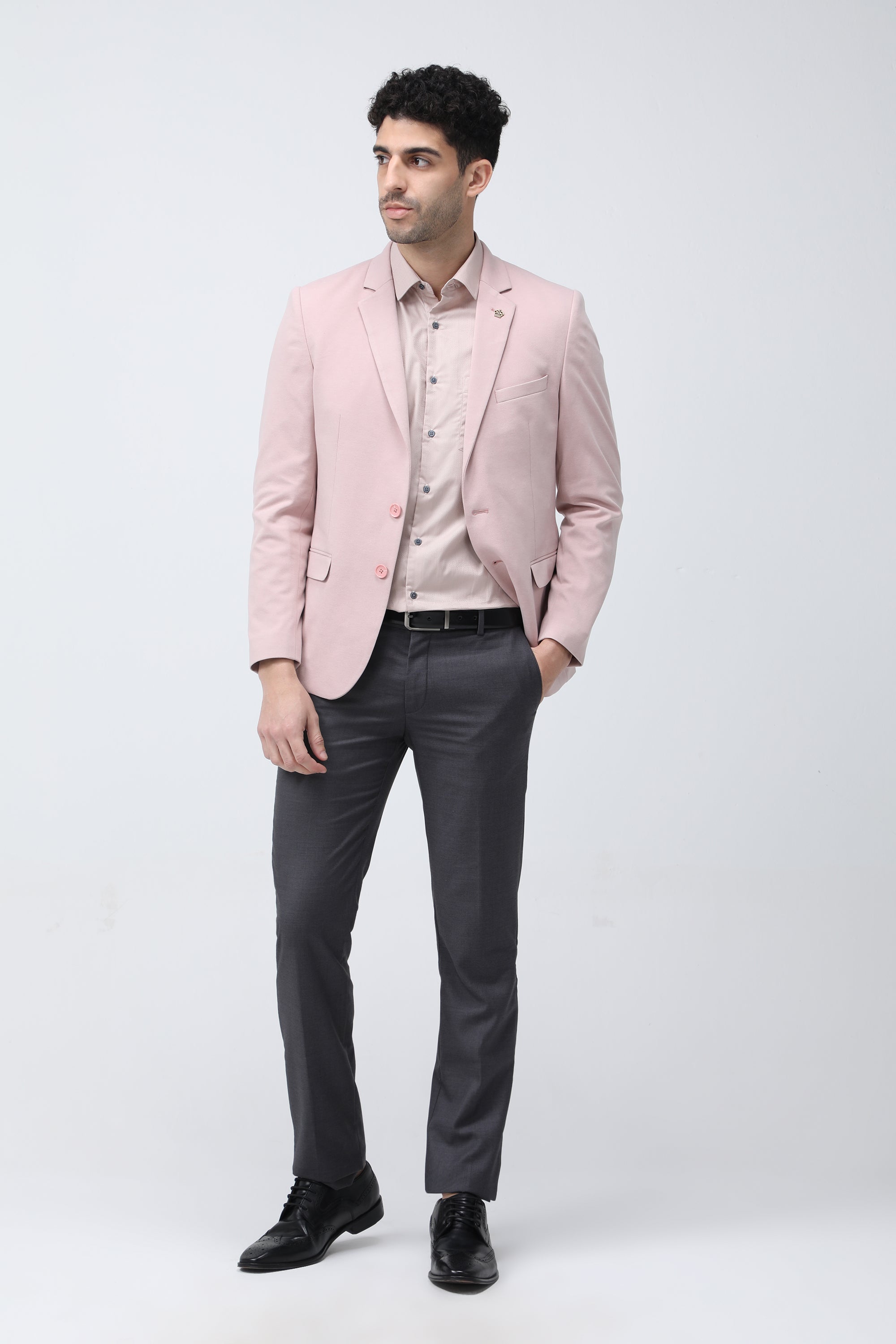 King Richard Slim Fit Knit Blazer - Pink