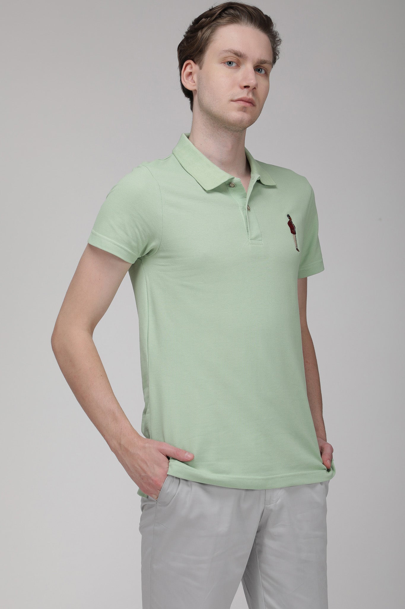 Mr.Brown Green Slim Fit Lightweight Polo T-Shirt