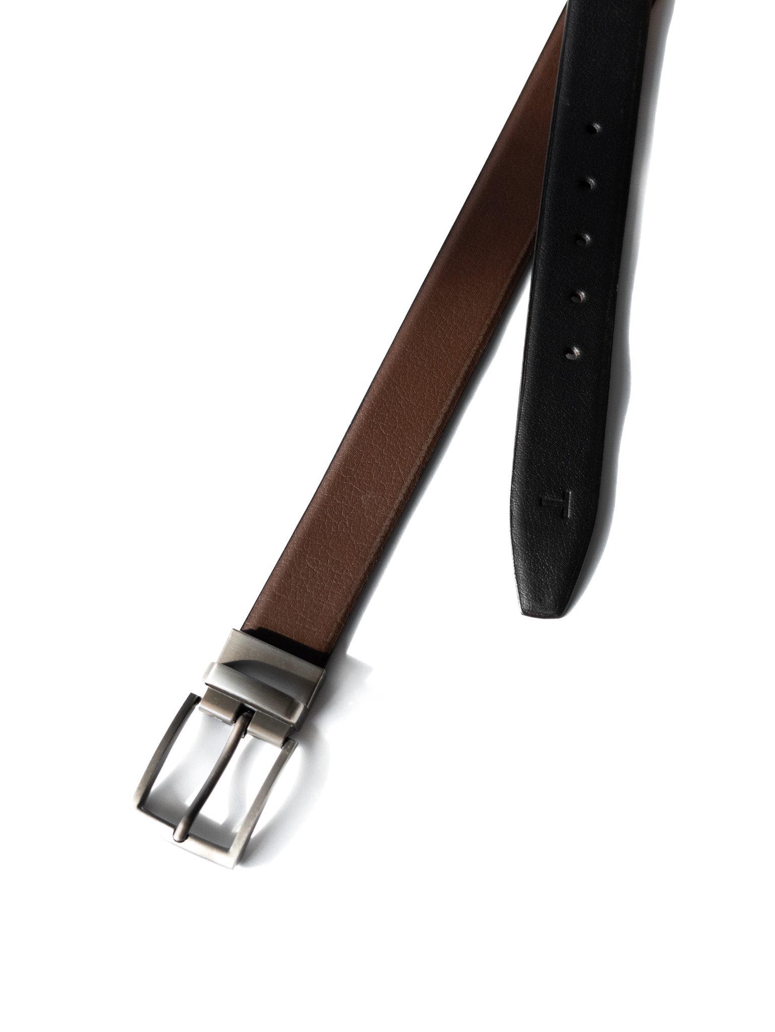 Men's  Black & Tan Reversible Textured Leather Belt