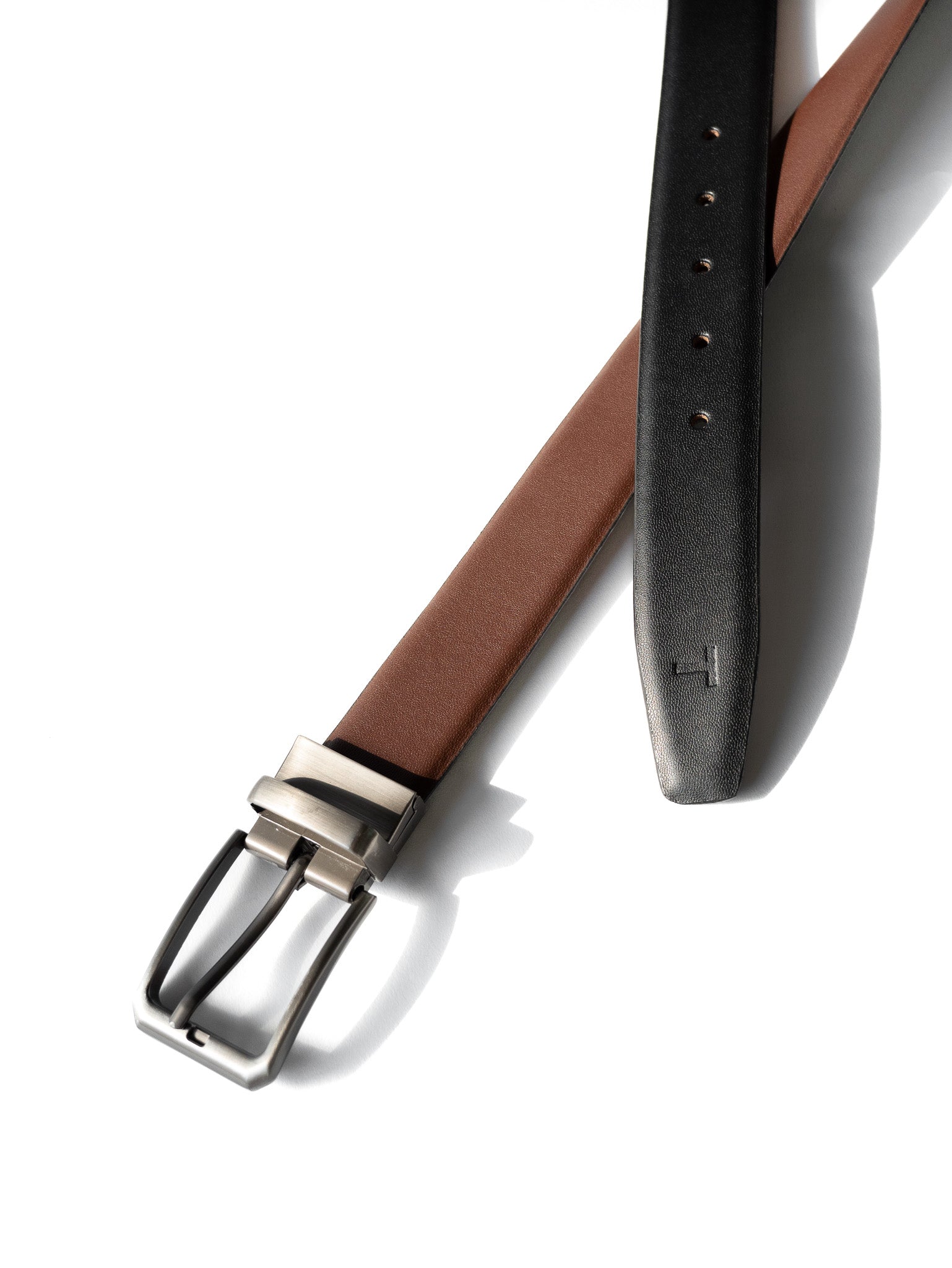 Men's Black & Tan Reversible Leather Belt