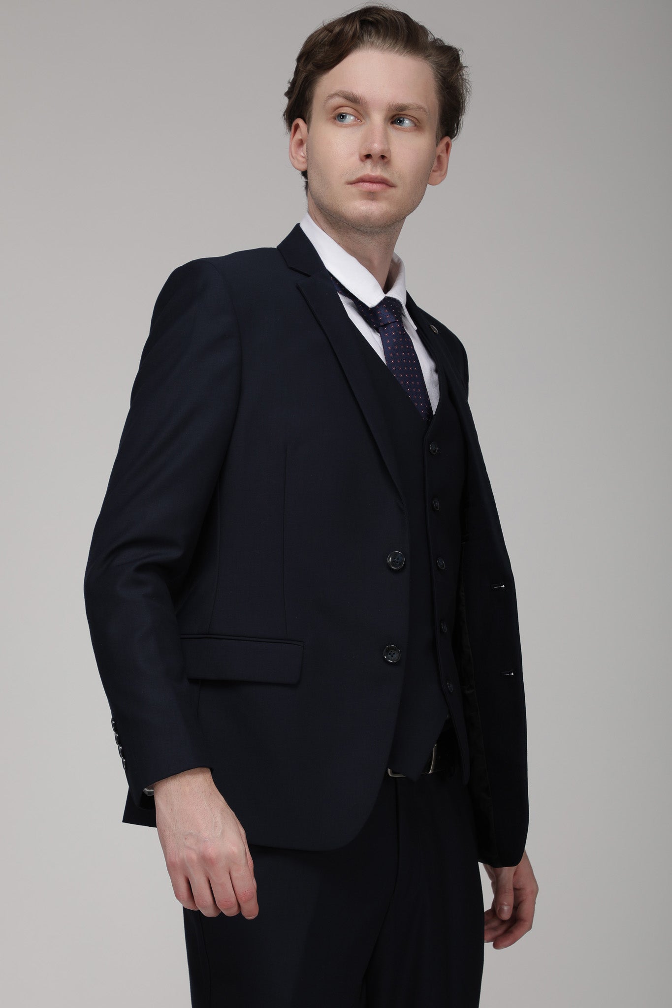 Navy Solid Slim Fit Suit