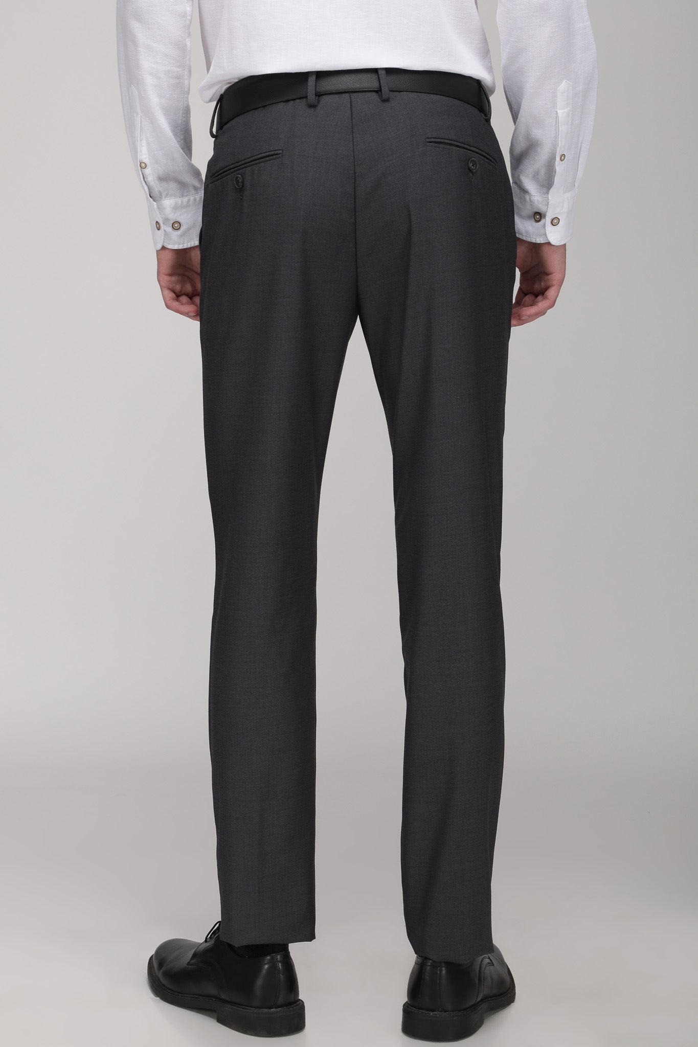 T the brand Mens Solid Slim Fit Trouser - Dark Grey