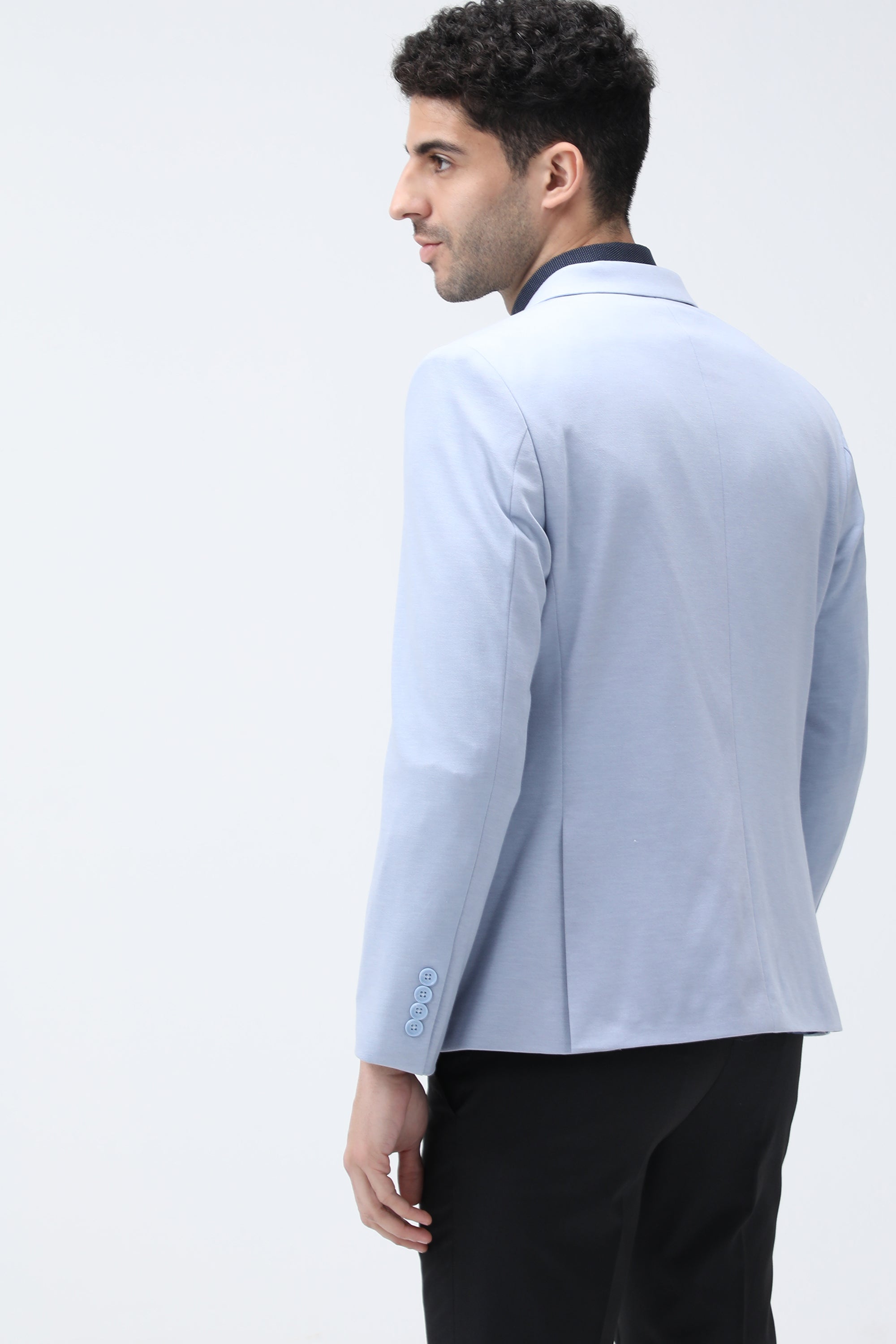 King Richard Slim Fit Knit Blazer - Blue