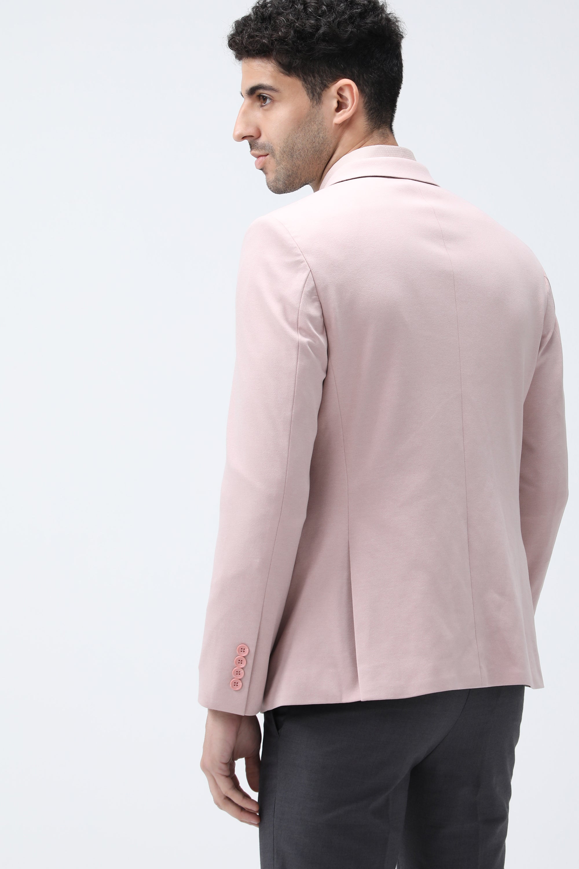 King Richard Slim Fit Knit Blazer - Pink