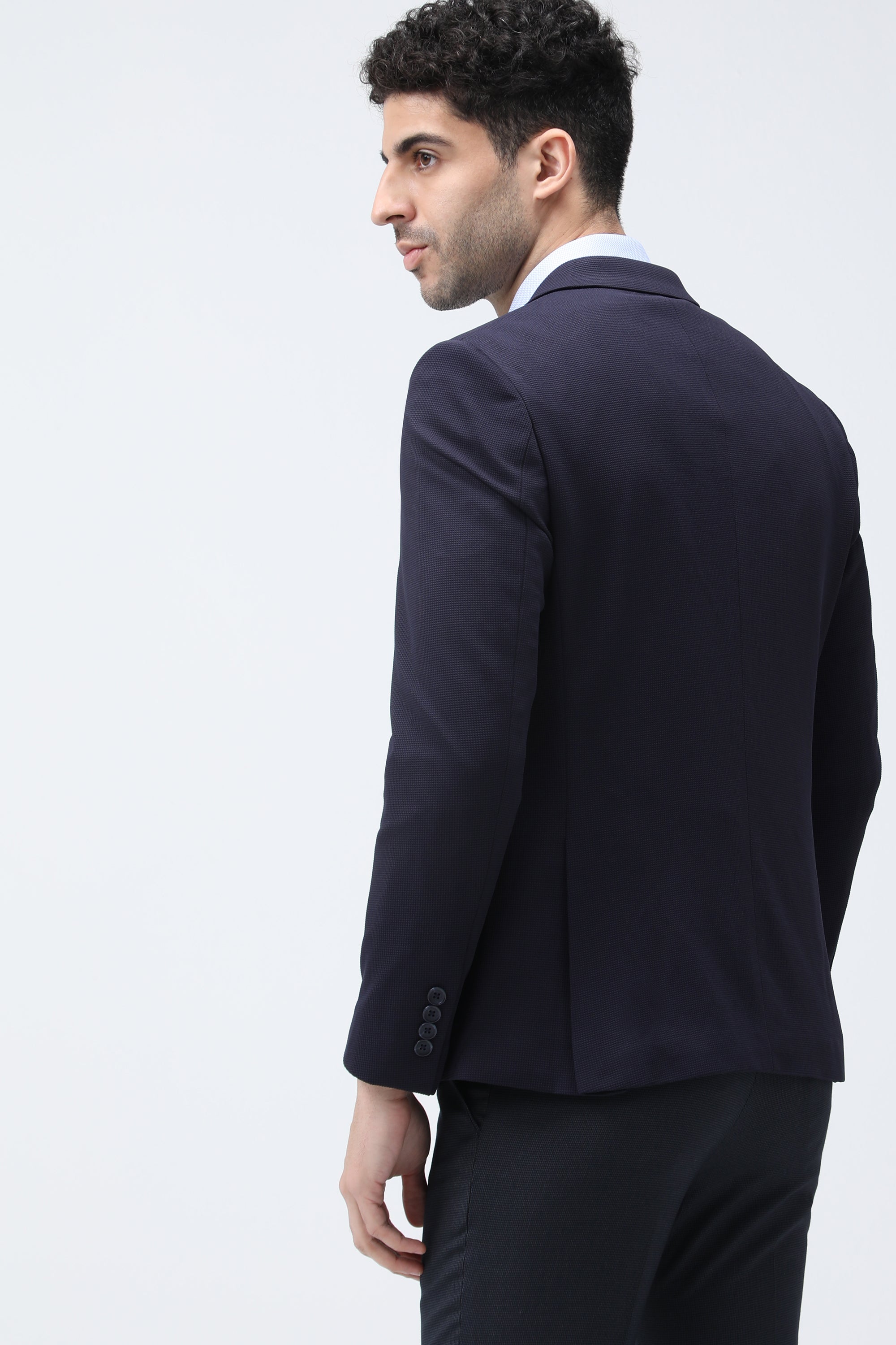 King Richard Slim Fit Knit Blazer - Navy
