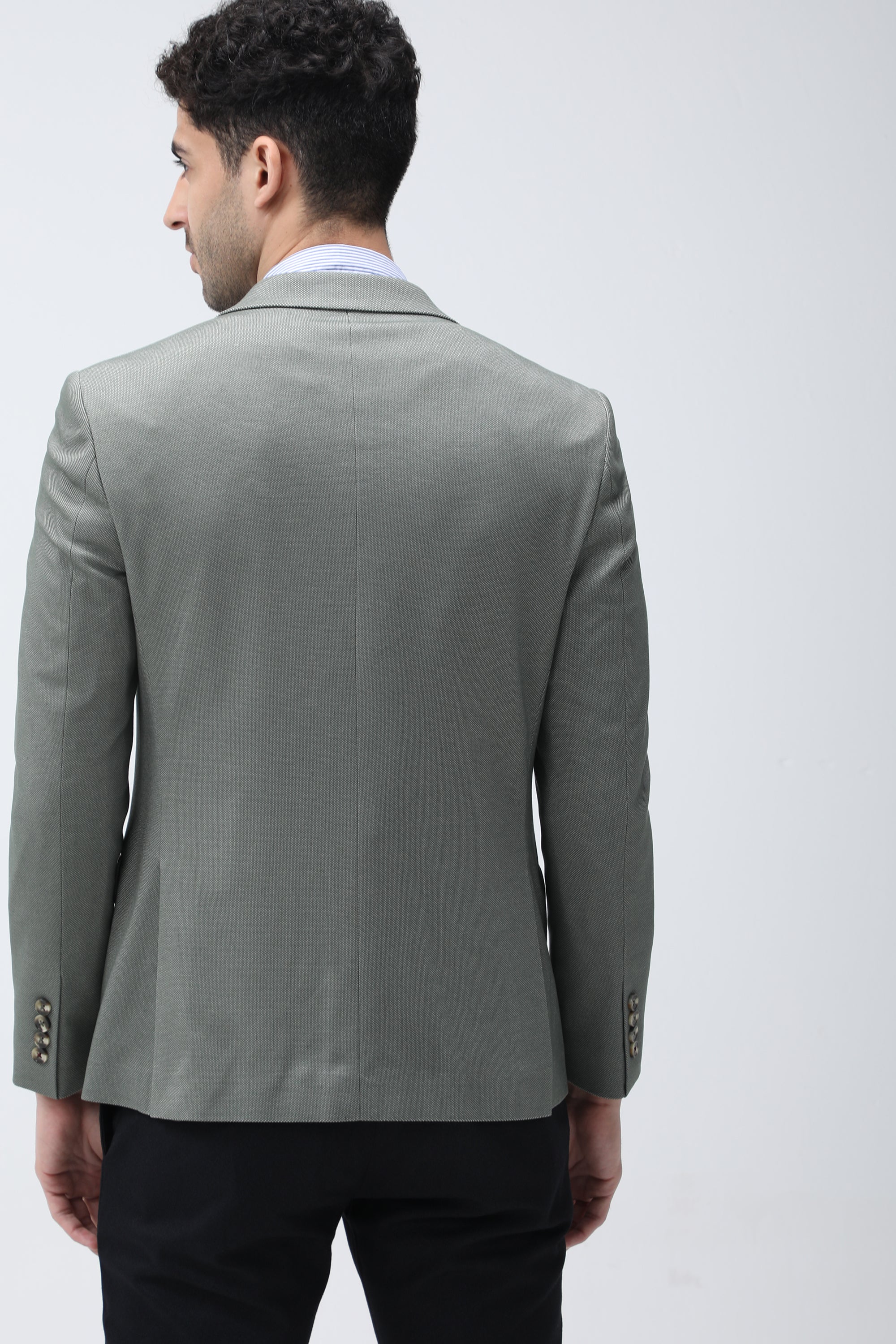 Bare Brown Knit Blazer - Green