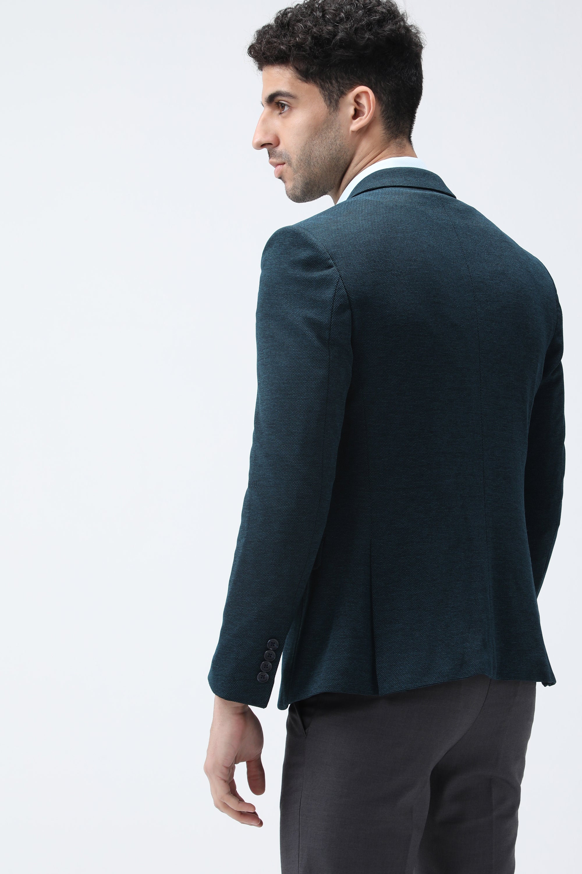 King Richard Slim Fit Knit Blazer - Teal