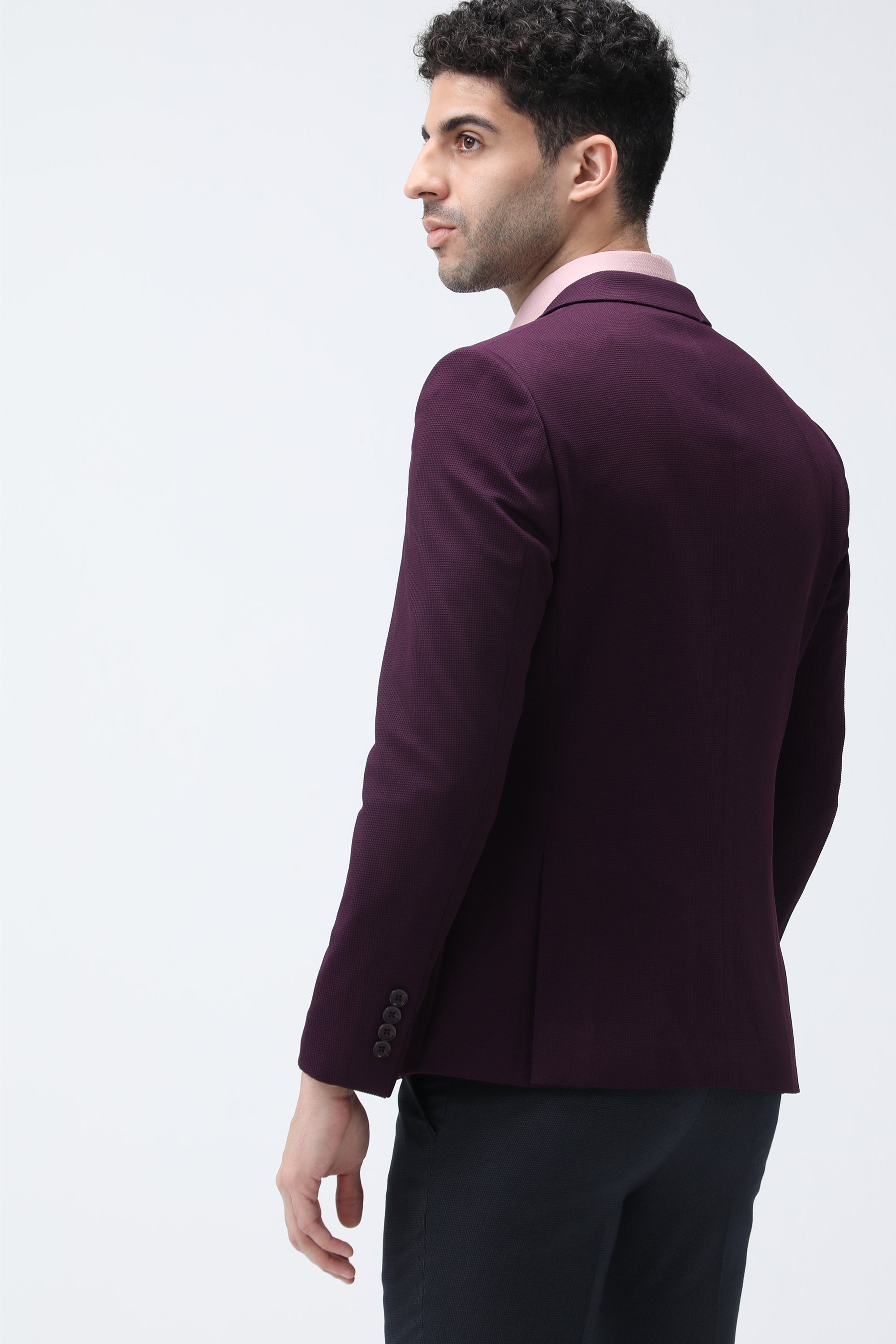 King Richard Slim Fit Knit Blazer - Wine