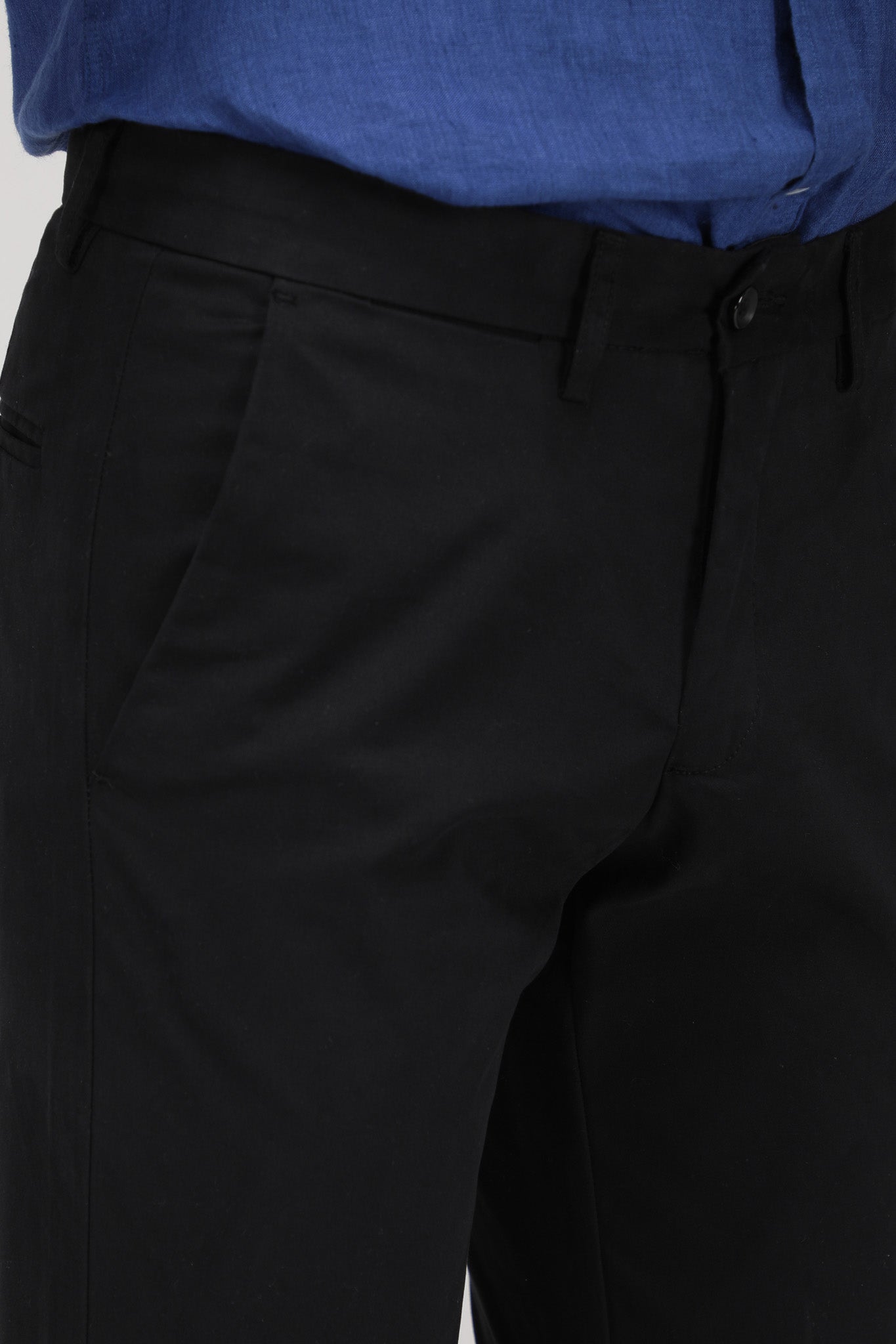 Bare Brown Stretch Slim Fit Cotton Chinos - Black