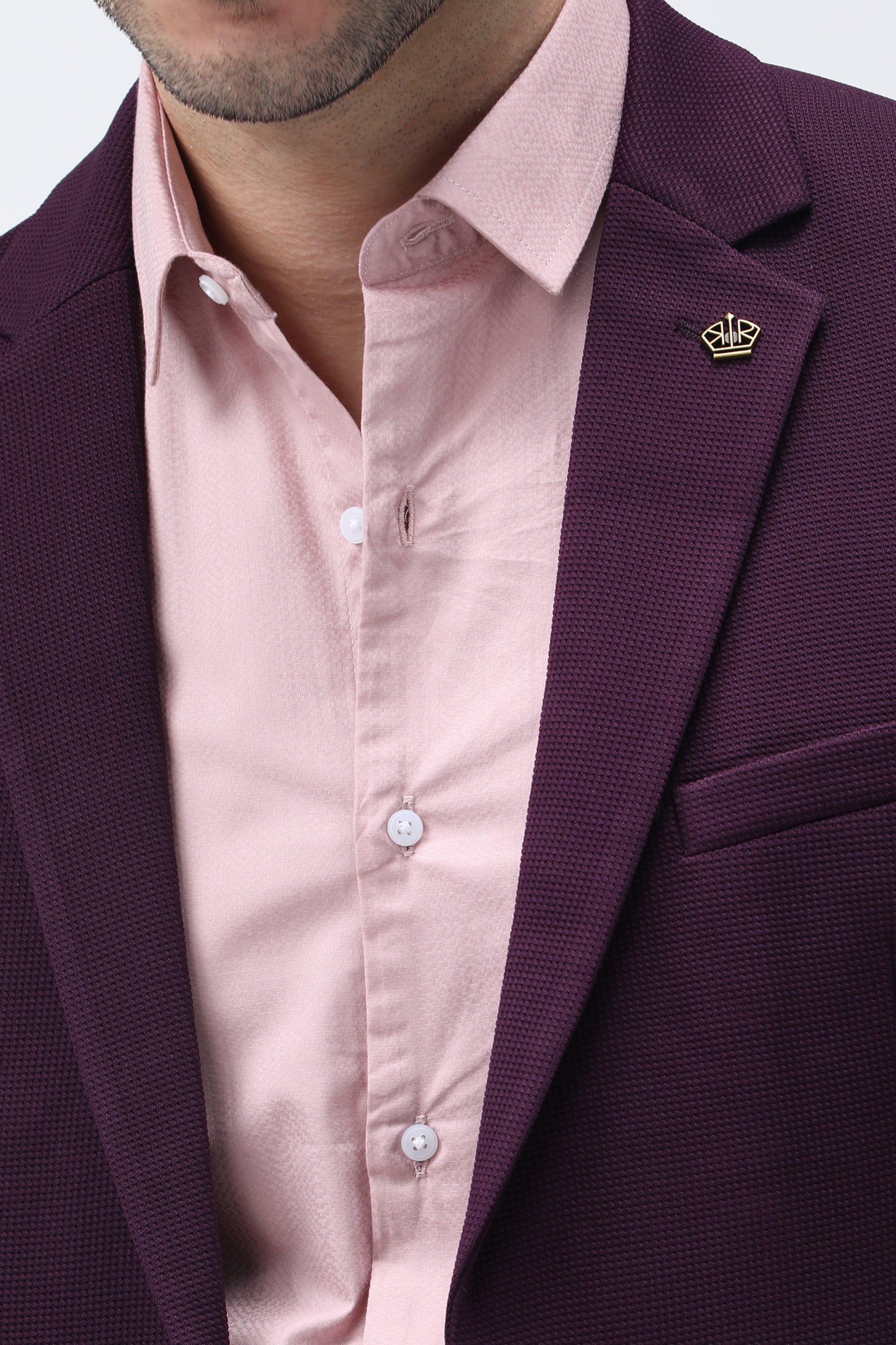 King Richard Slim Fit Knit Blazer - Wine