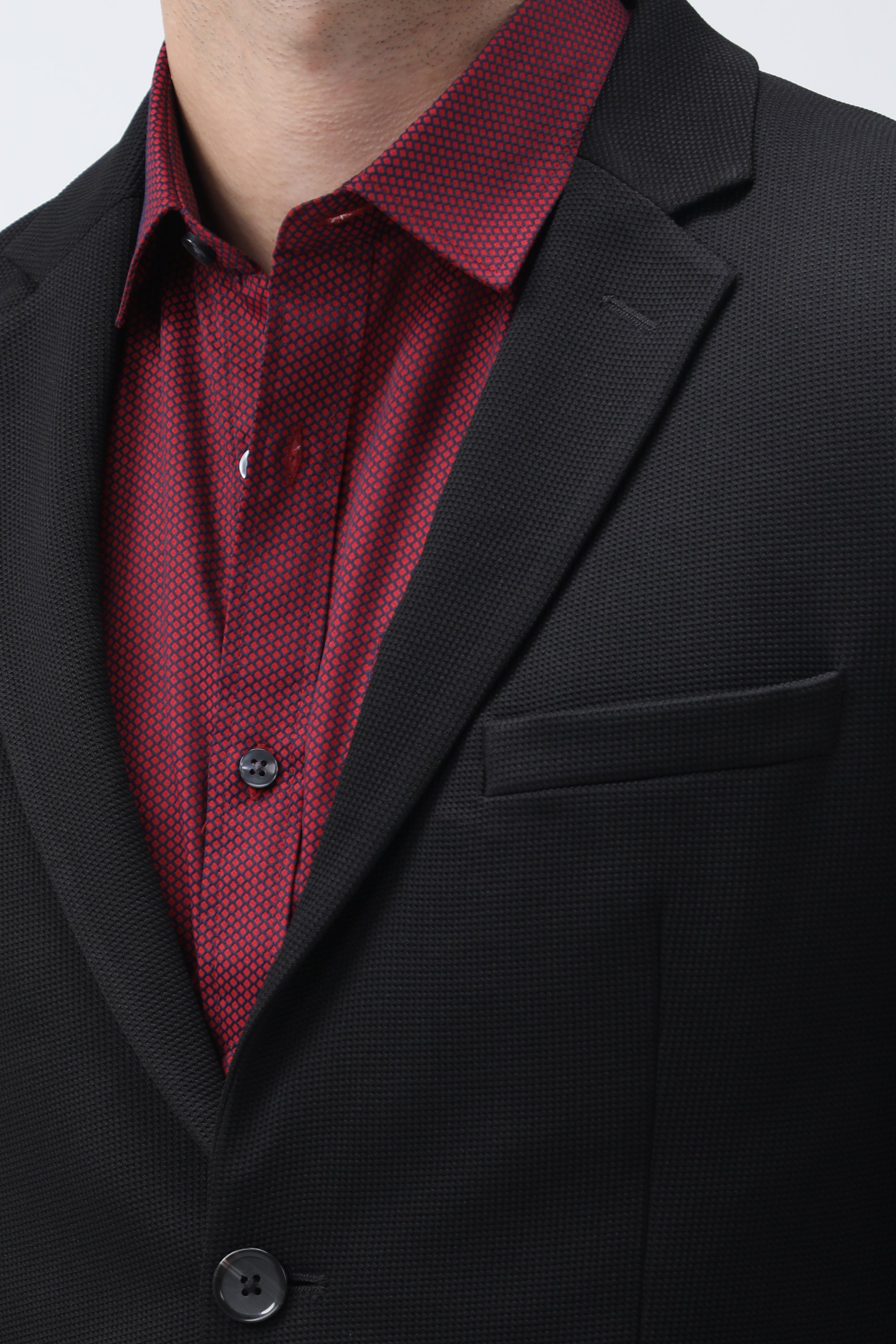 King Richard Slim Fit Knit Blazer - Black