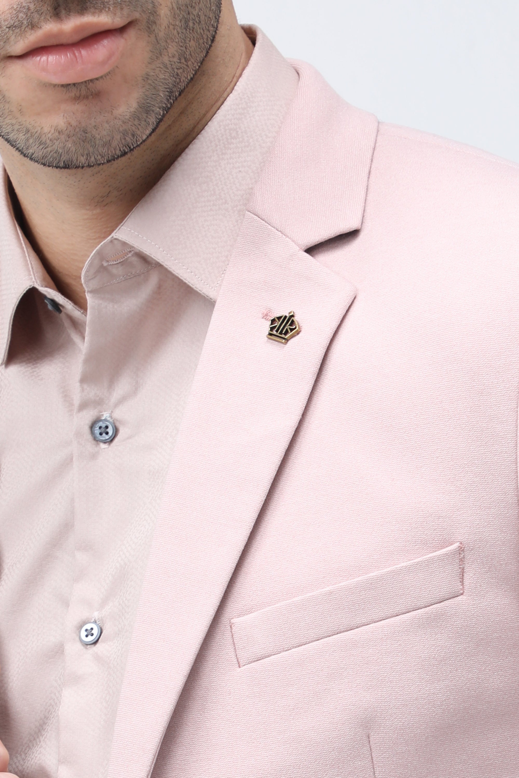 King Richard Slim Fit Knit Blazer - Pink