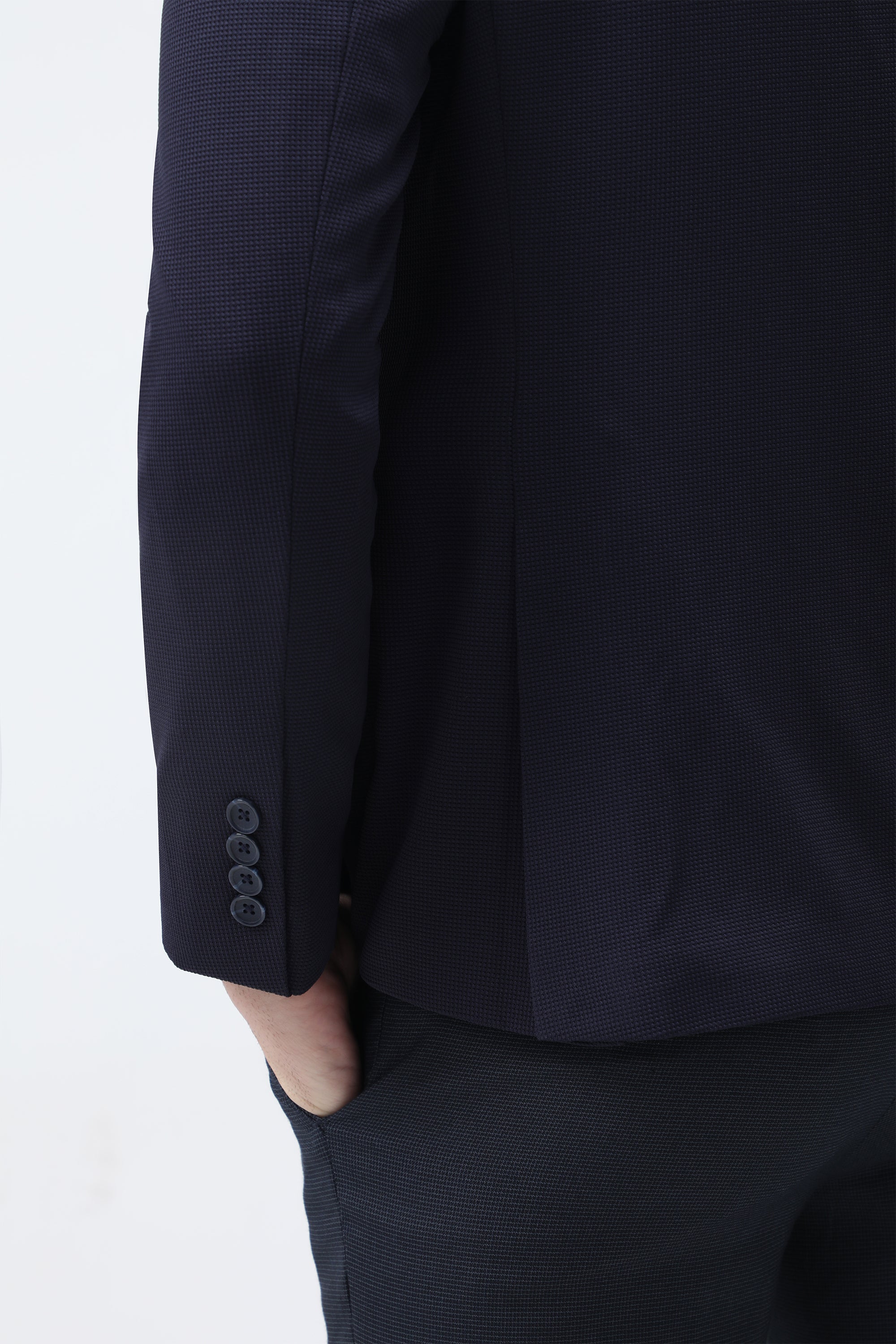 King Richard Slim Fit Knit Blazer - Navy