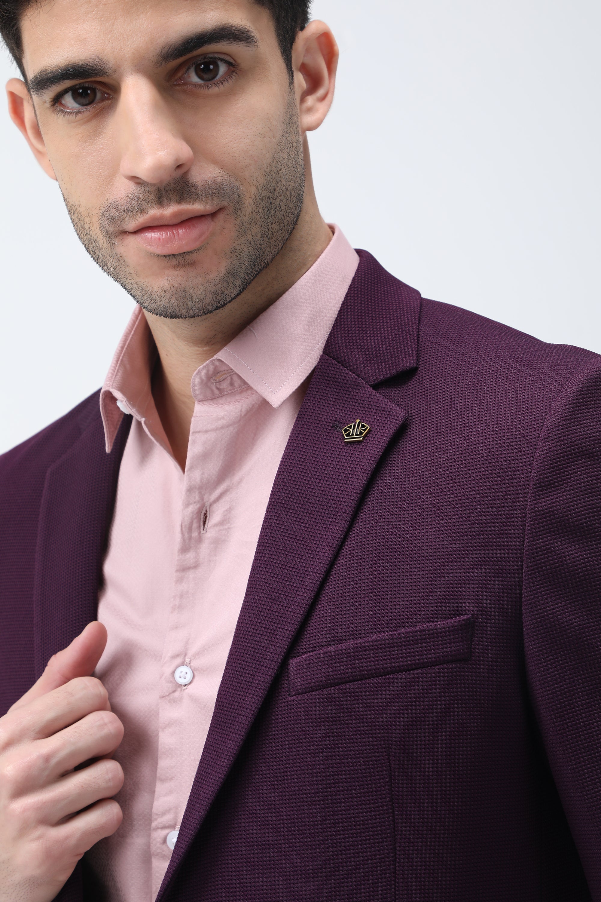 King Richard Slim Fit Knit Blazer - Wine