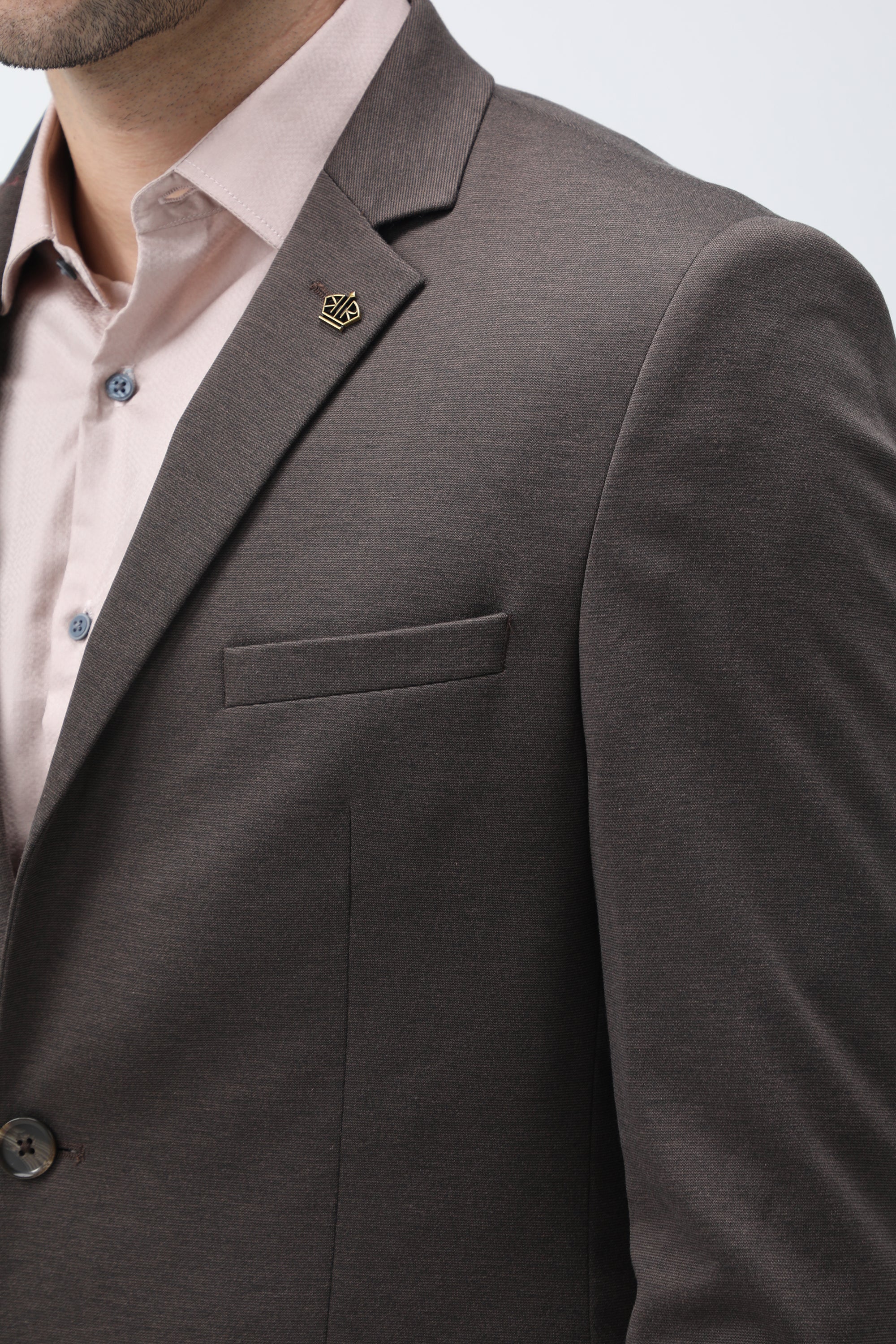 King Richard Slim Fit Knit Blazer - Brown