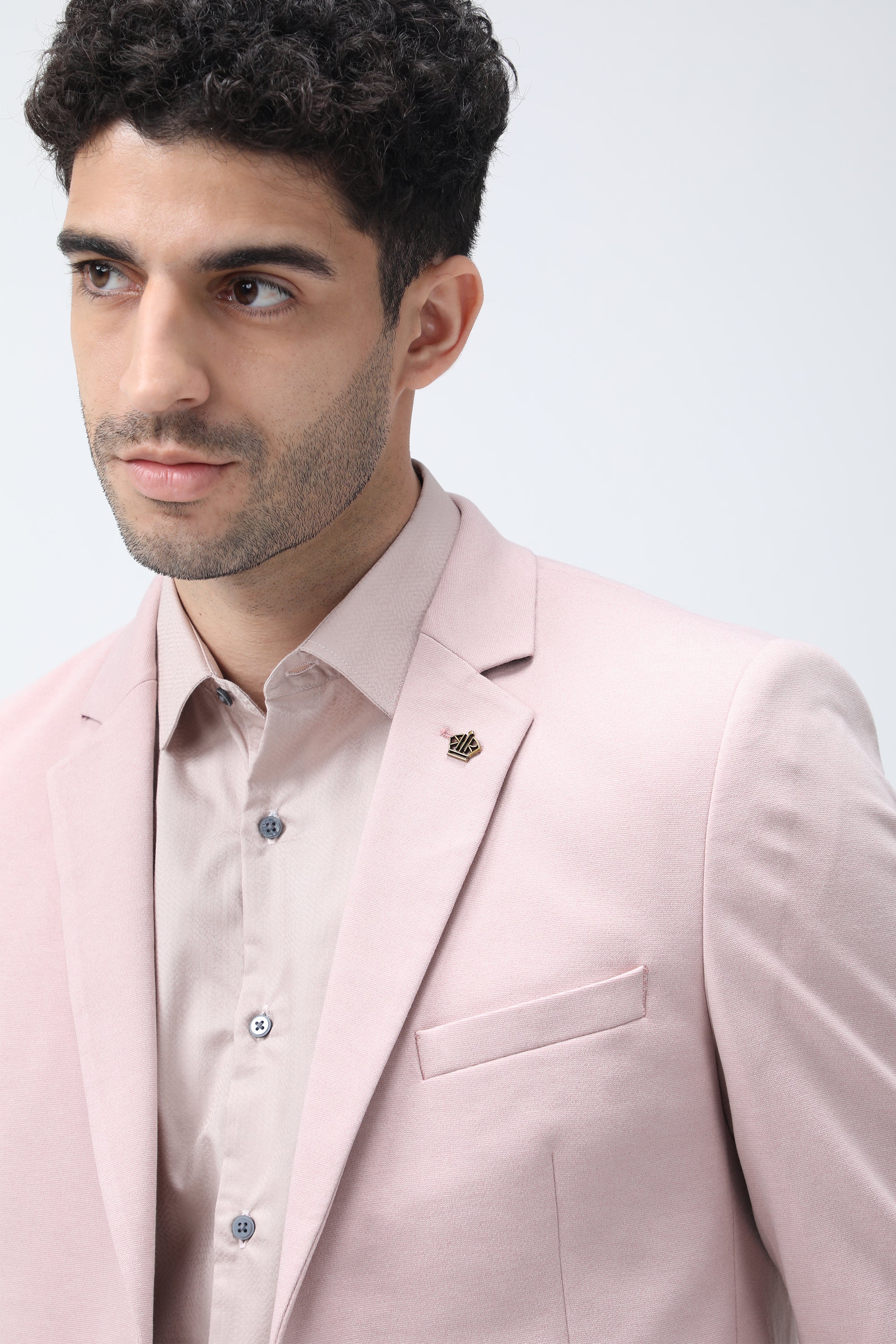 King Richard Slim Fit Knit Blazer - Pink