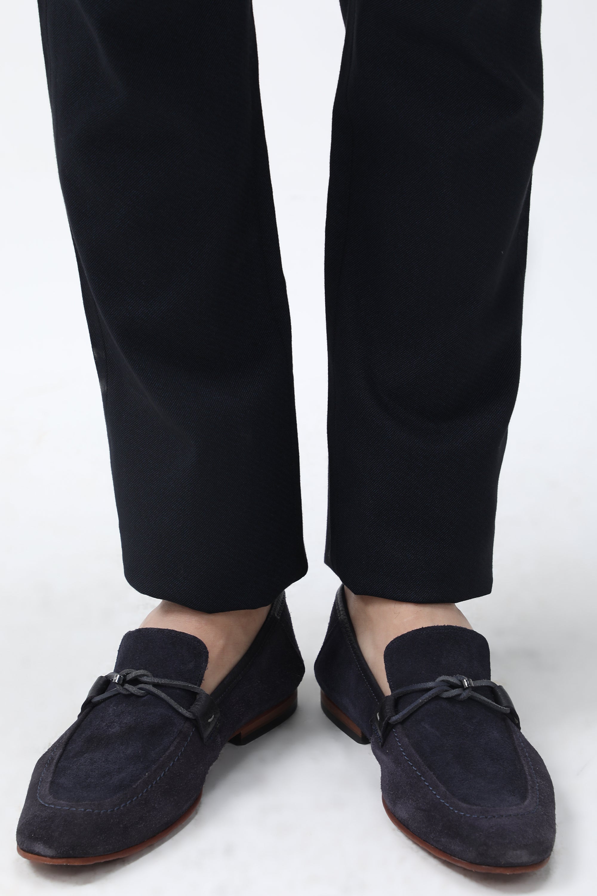 Bare Brown Slim Fit Cotton Chinos - Navy
