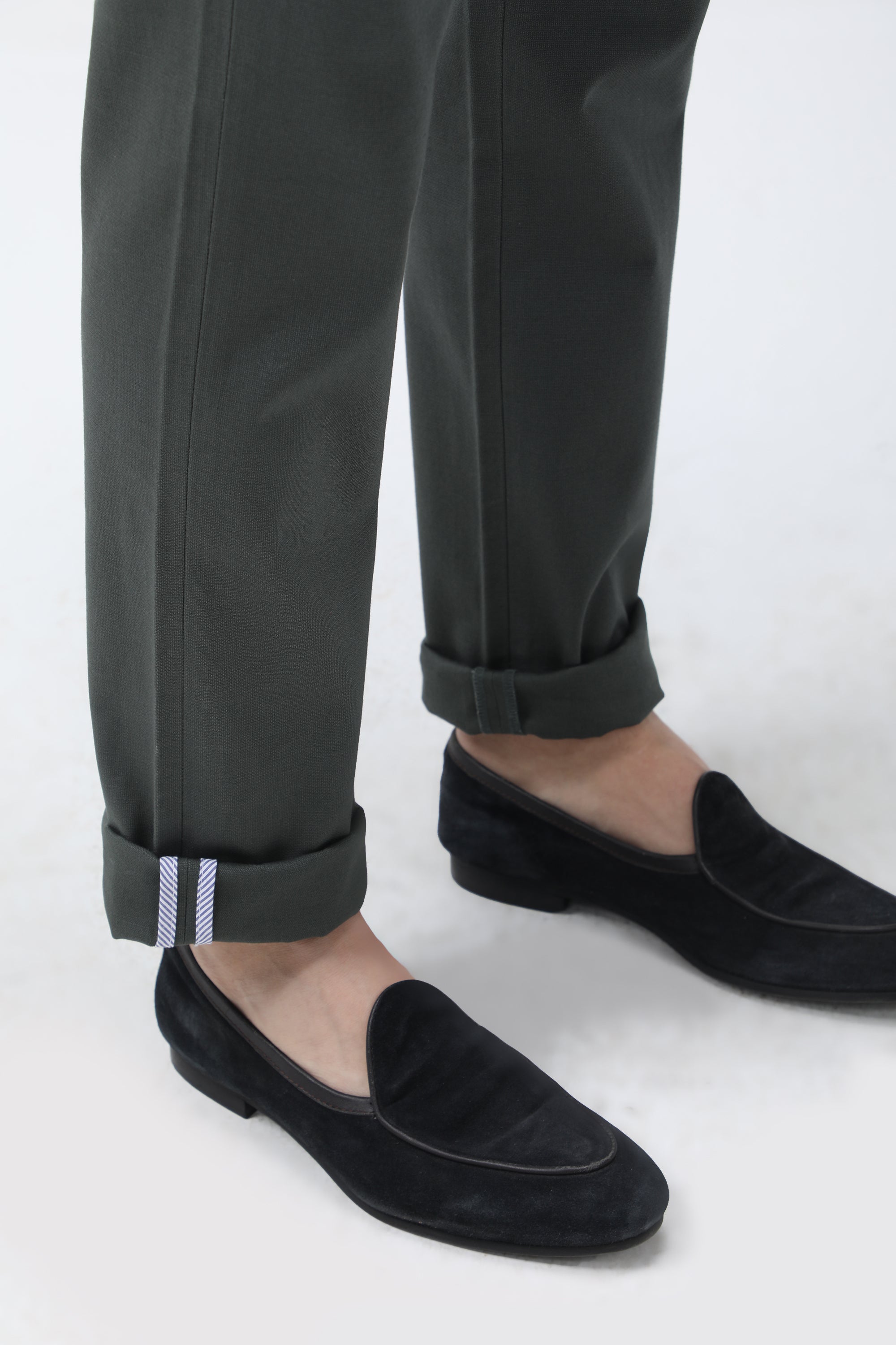 Bare Brown Slim Fit Cotton Chinos - Green