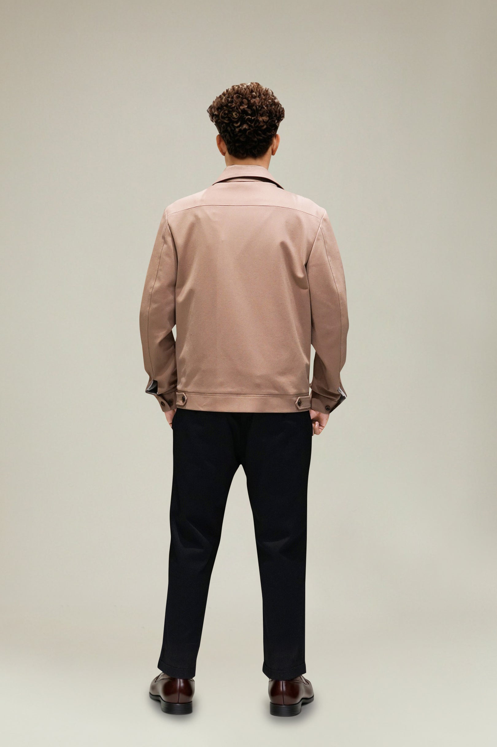 Bare Brown Button Closure Shacket with 4 Pockets - Beige