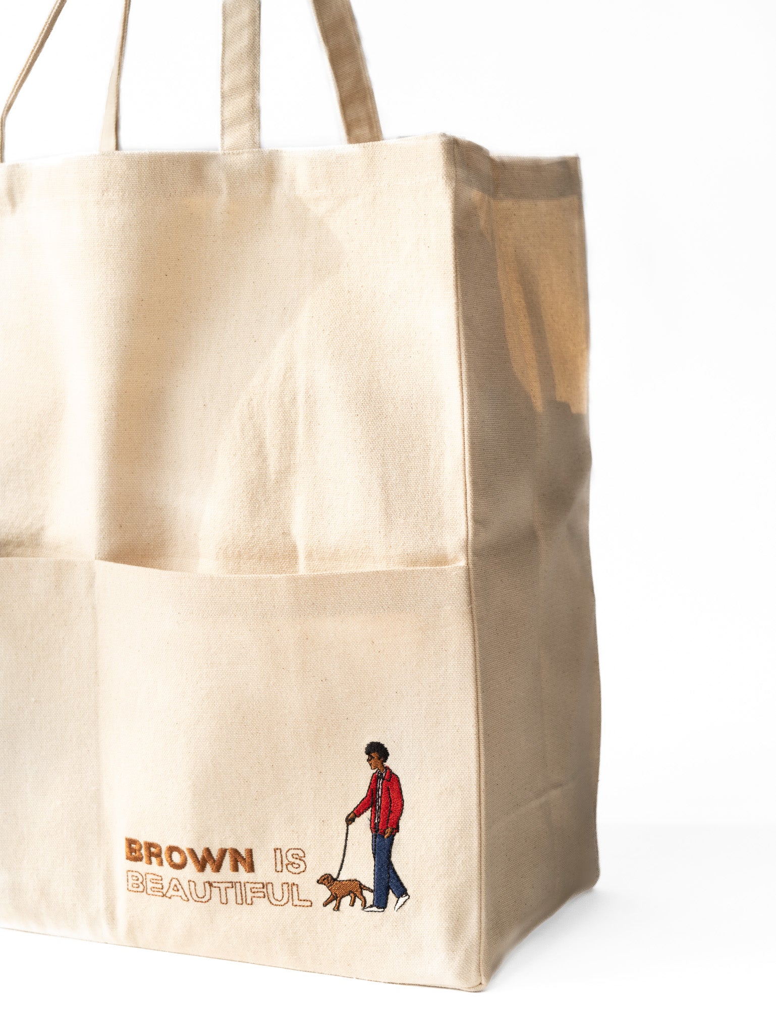 Mr. Brown with brown is beautiful text Off white Tote Bag