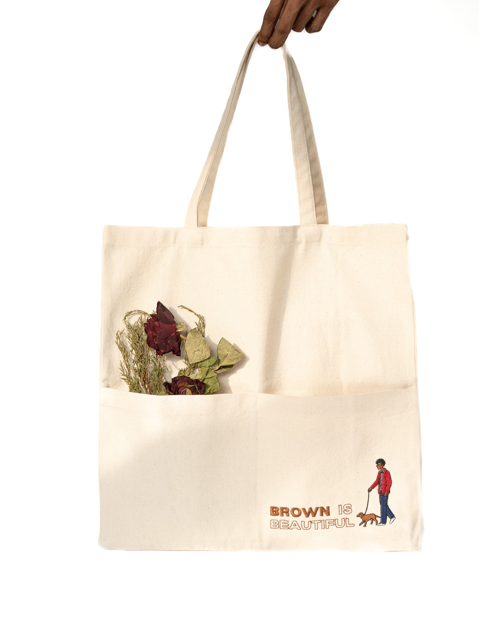 Mr. Brown with brown is beautiful text Off white Tote Bag