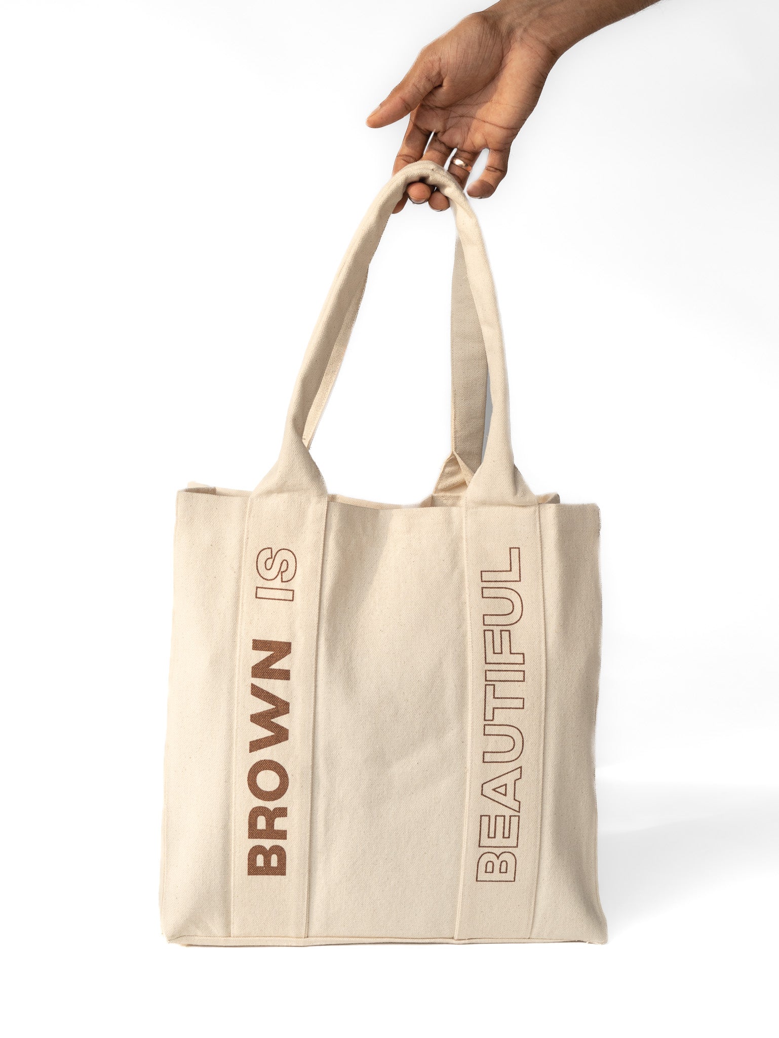 Brown is beautiful Tote Bag & Mr. Brown Off White Pouch