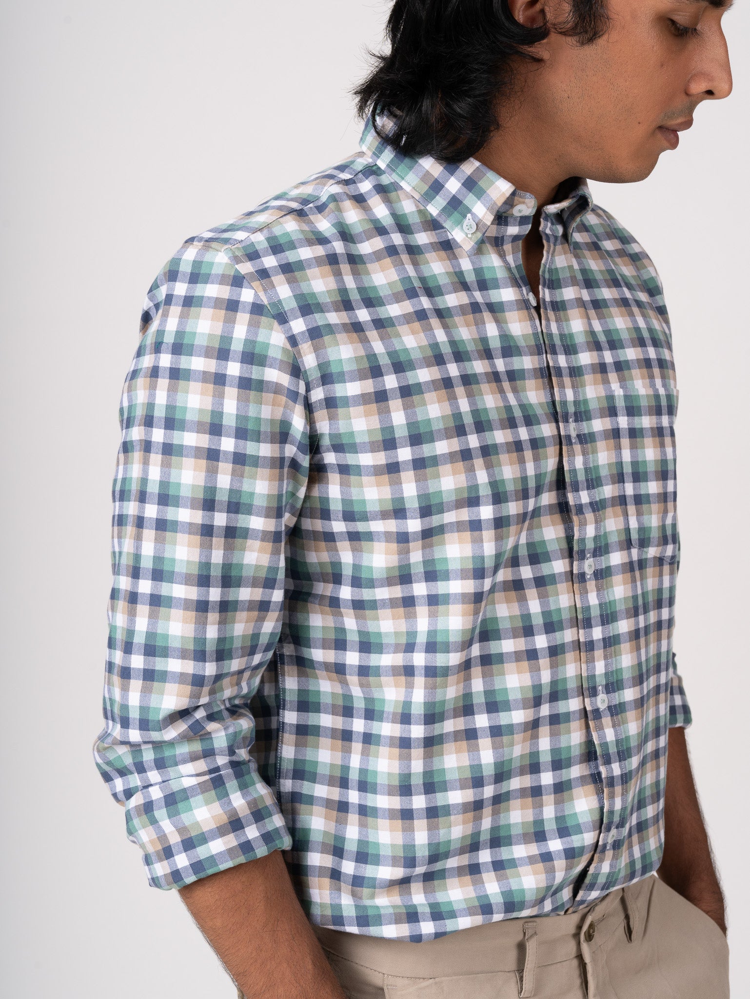 Bare Brown Multicolored Checkered Shirt