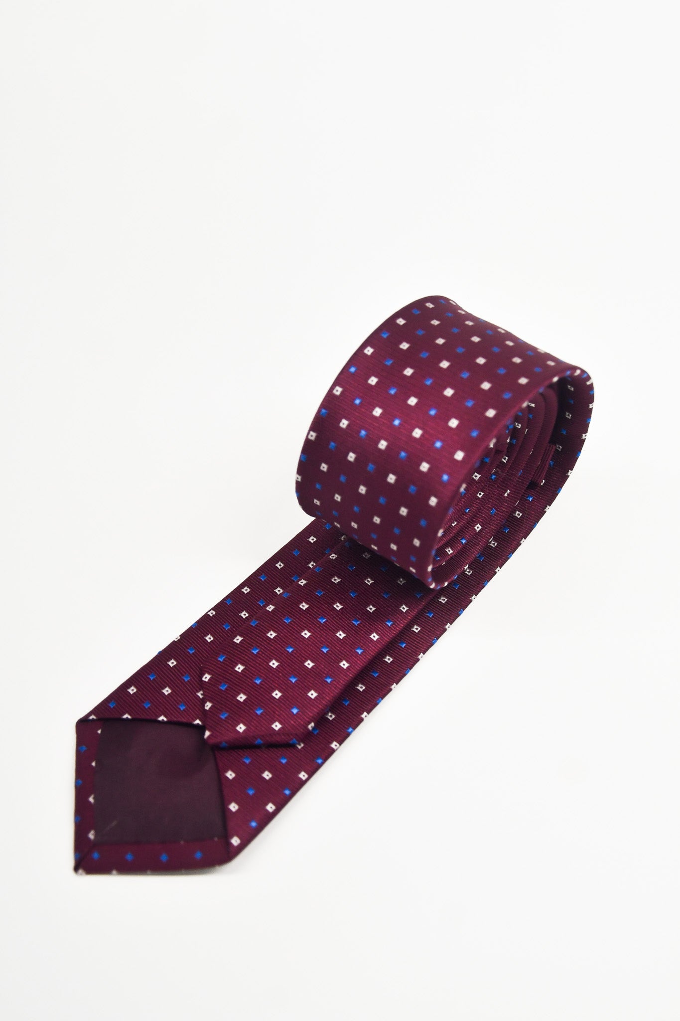 Men's Perfect Dobby Textured Microfibre Slim Tie - Maroon
