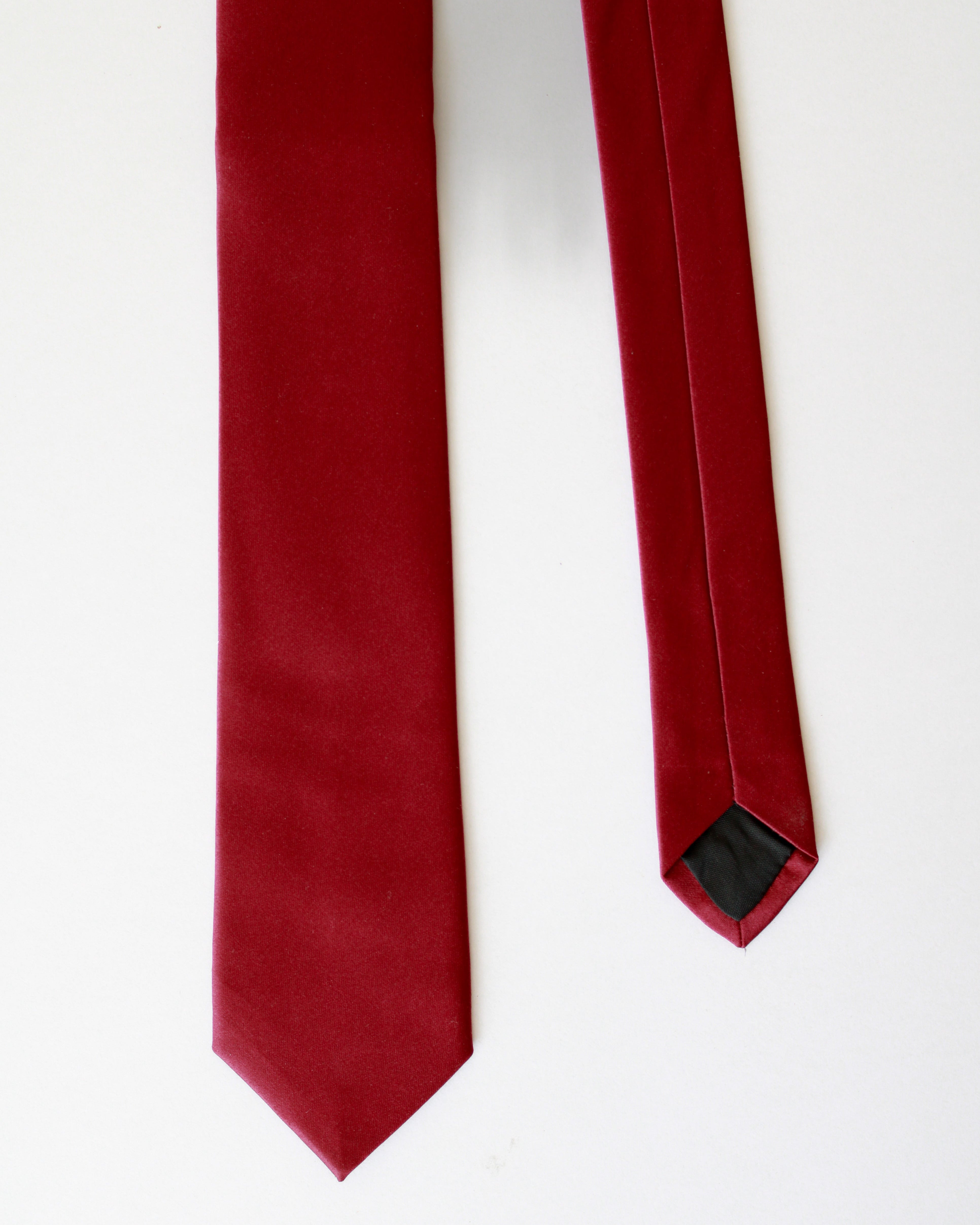 Men's Perfect Plain Satin Tie 150cm - Maroon