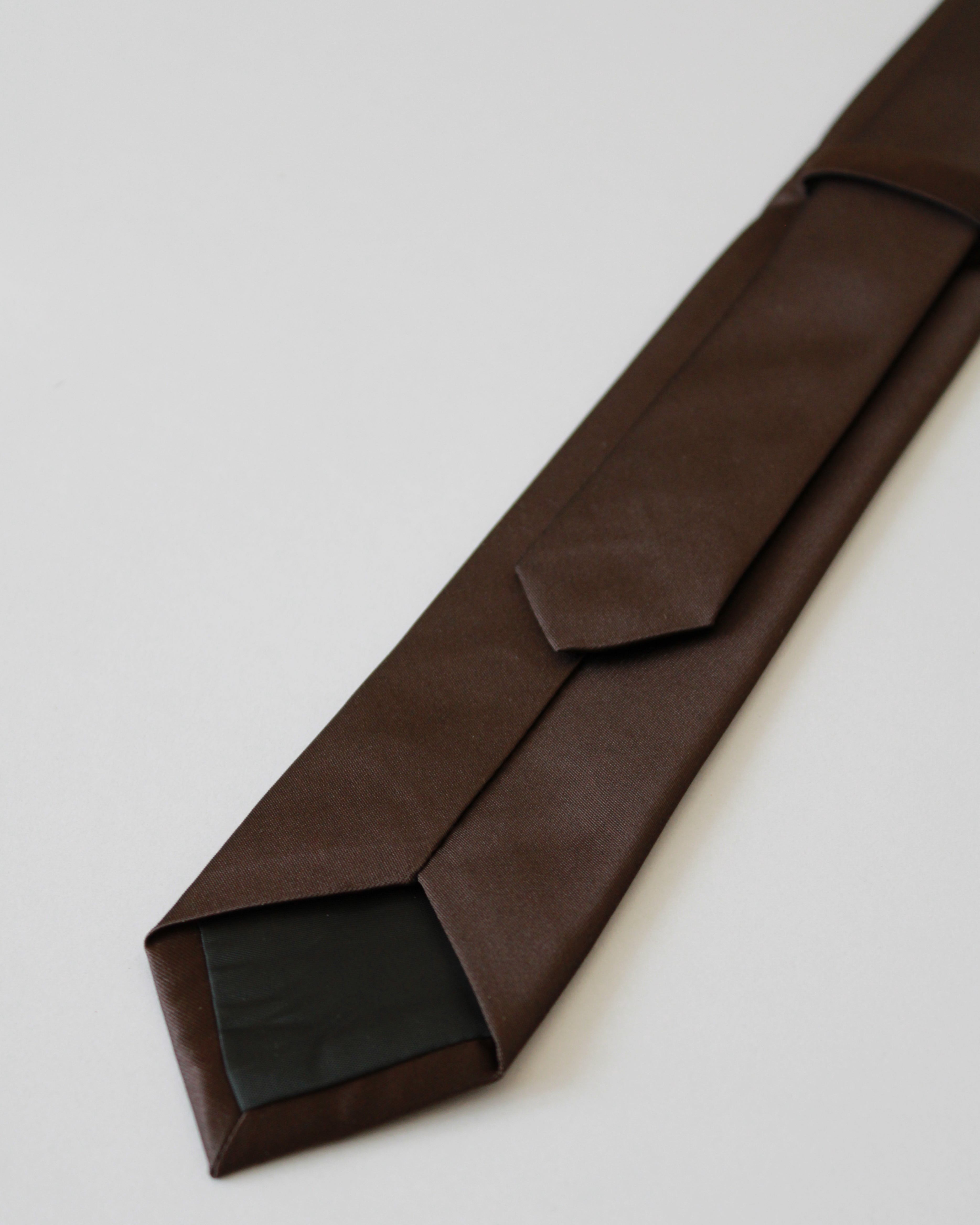 Men's Perfect Plain Satin Tie 150cm - Brown