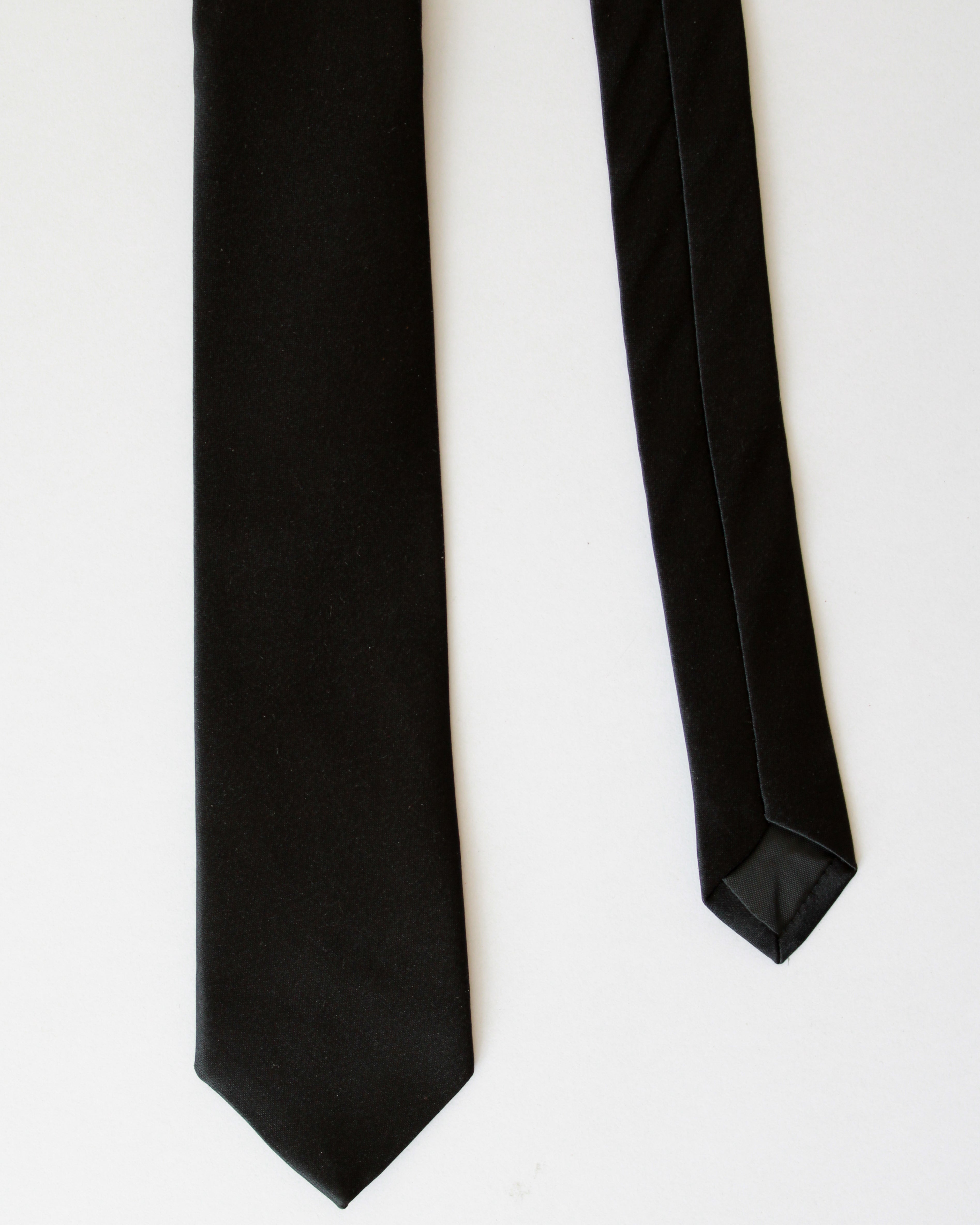 Men's Perfect Plain Satin Tie 150cm - Black