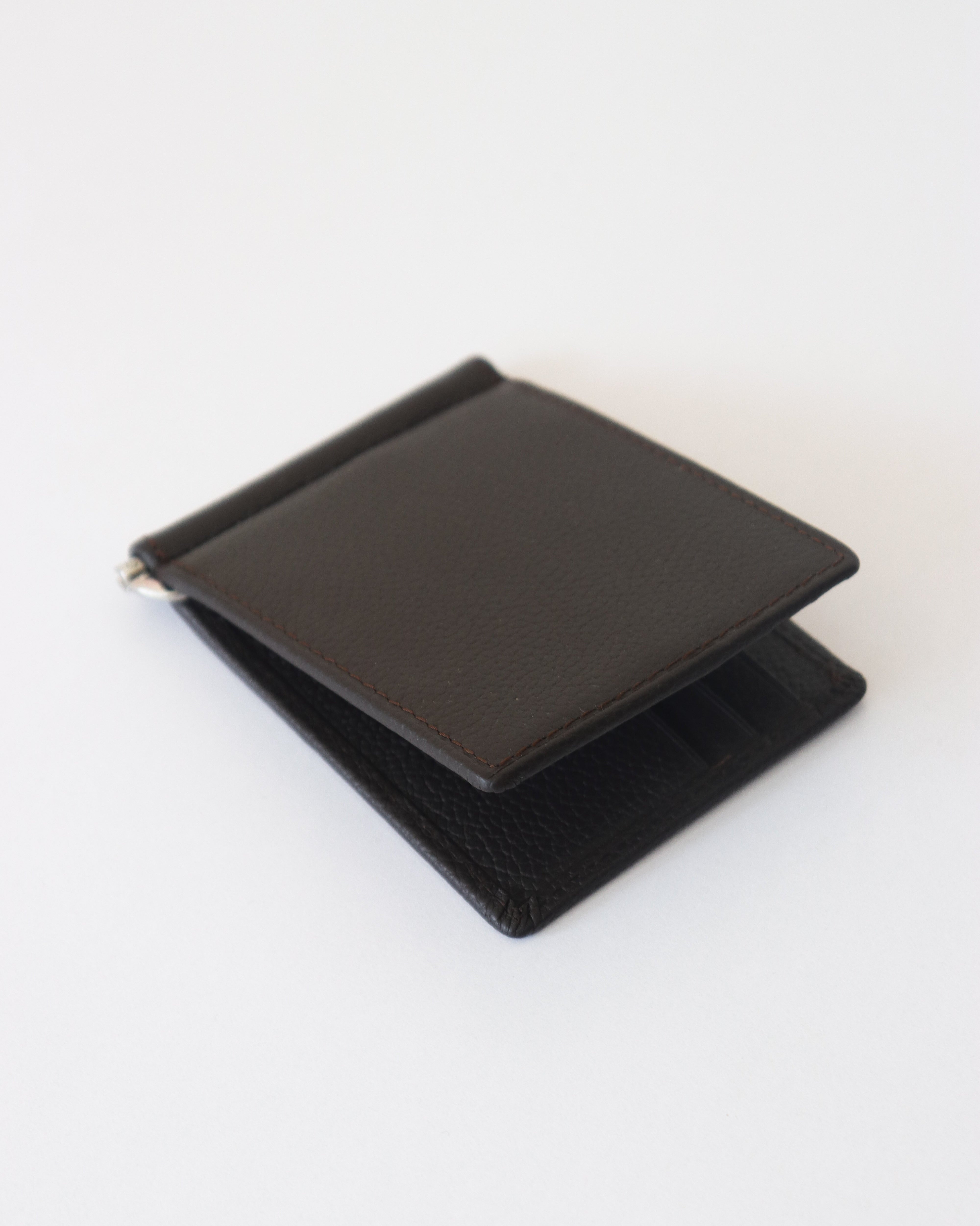 Genuine Leather Brown Money Clip With RFID Protection