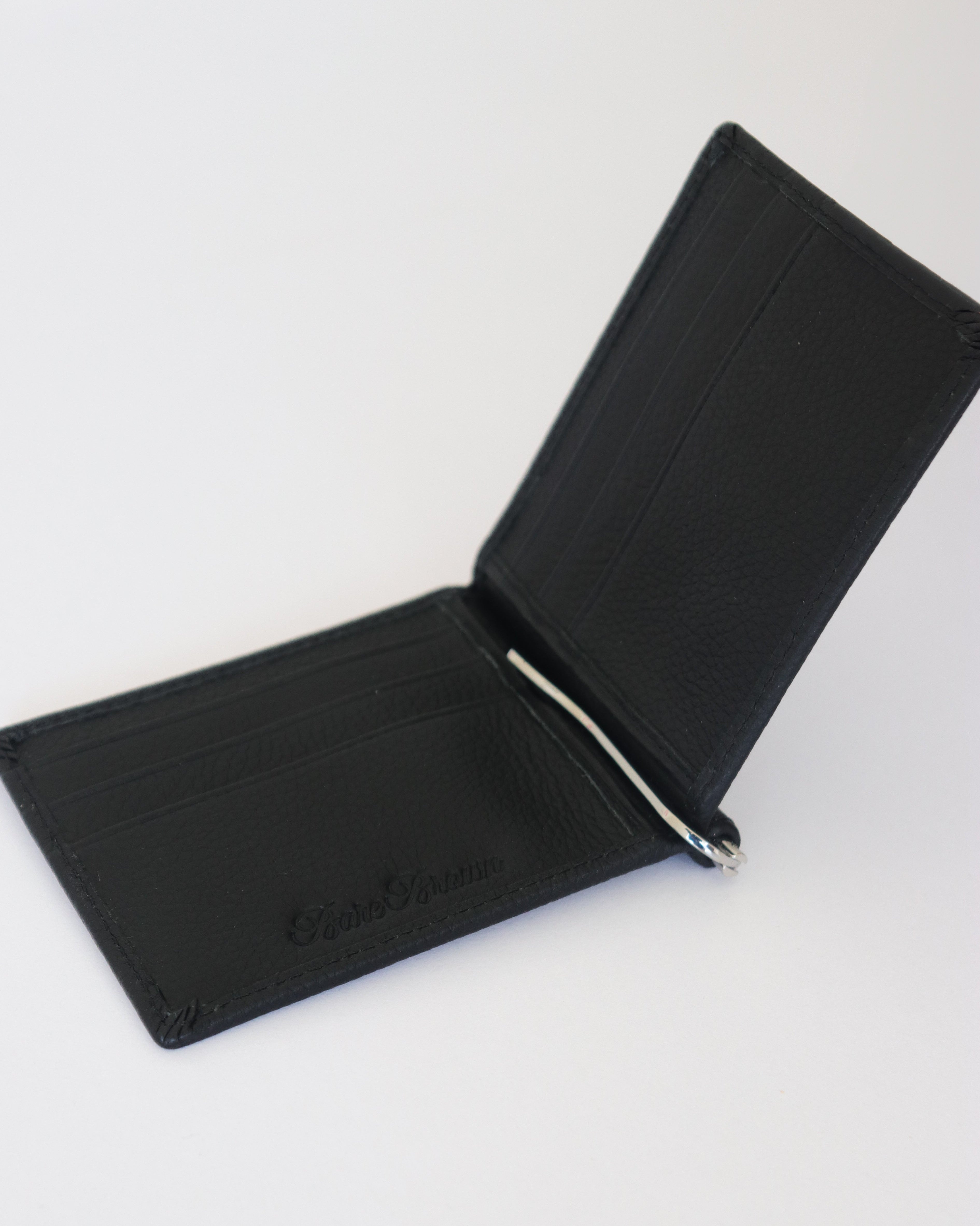 Genuine Leather Black Money Clip With RFID Protection