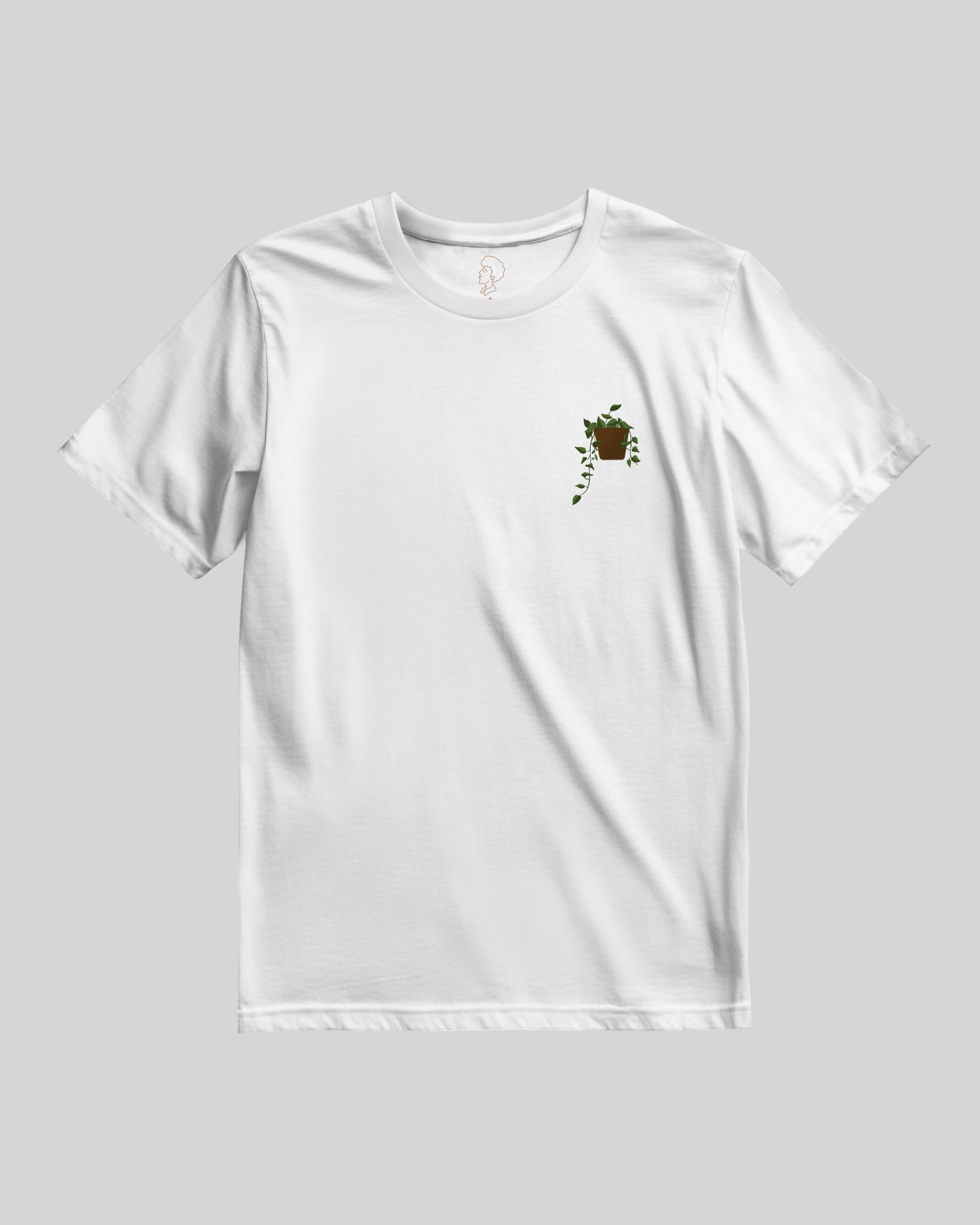 Bare Brown White Slim Fit Crew Neck T-Shirt