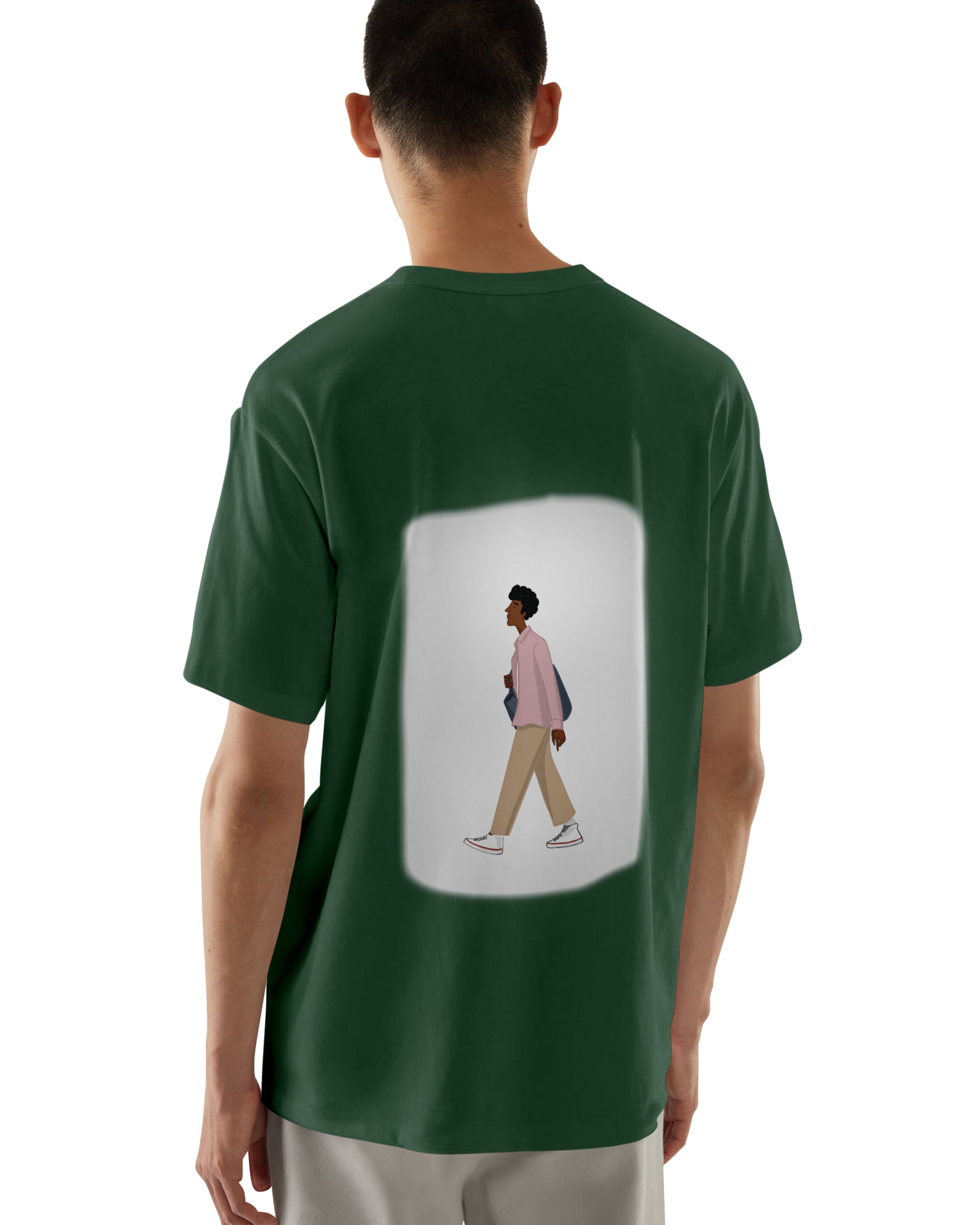 Bare Brown Green Slim Fit Crew Neck T-Shirt