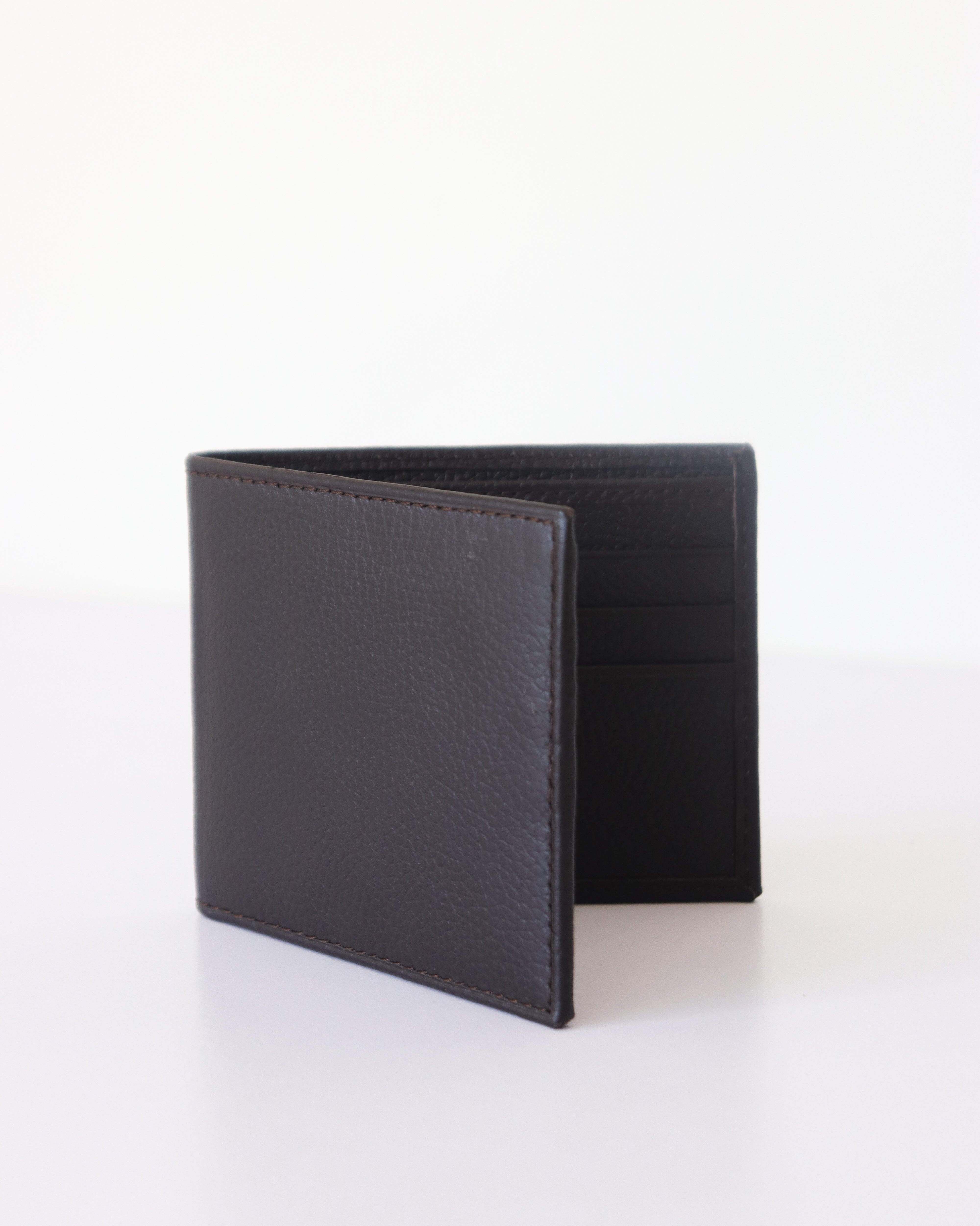 Genuine Leather Brown Bi-fold Wallet With RFID Protection