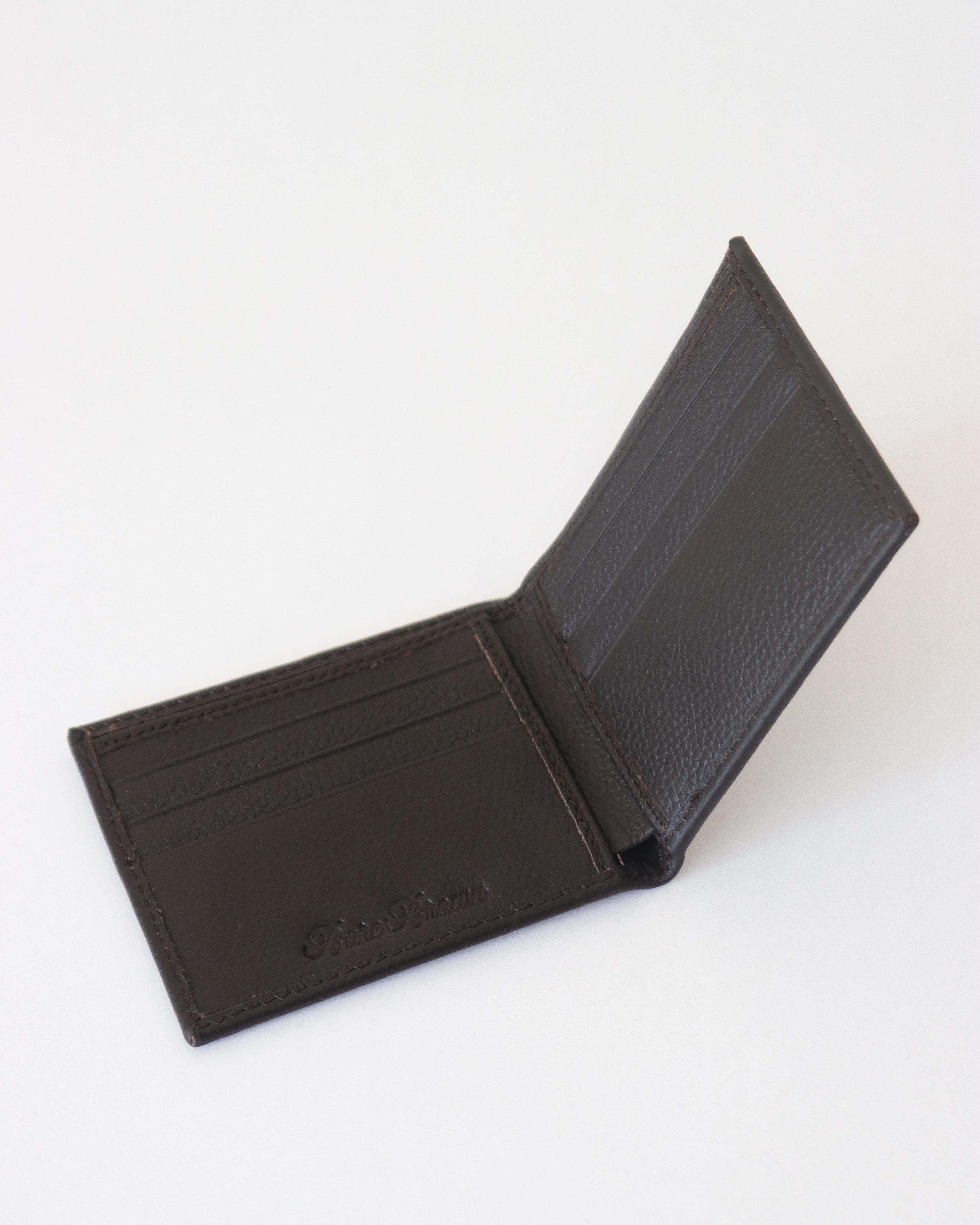 Genuine Leather Brown Bi-fold Wallet With RFID Protection