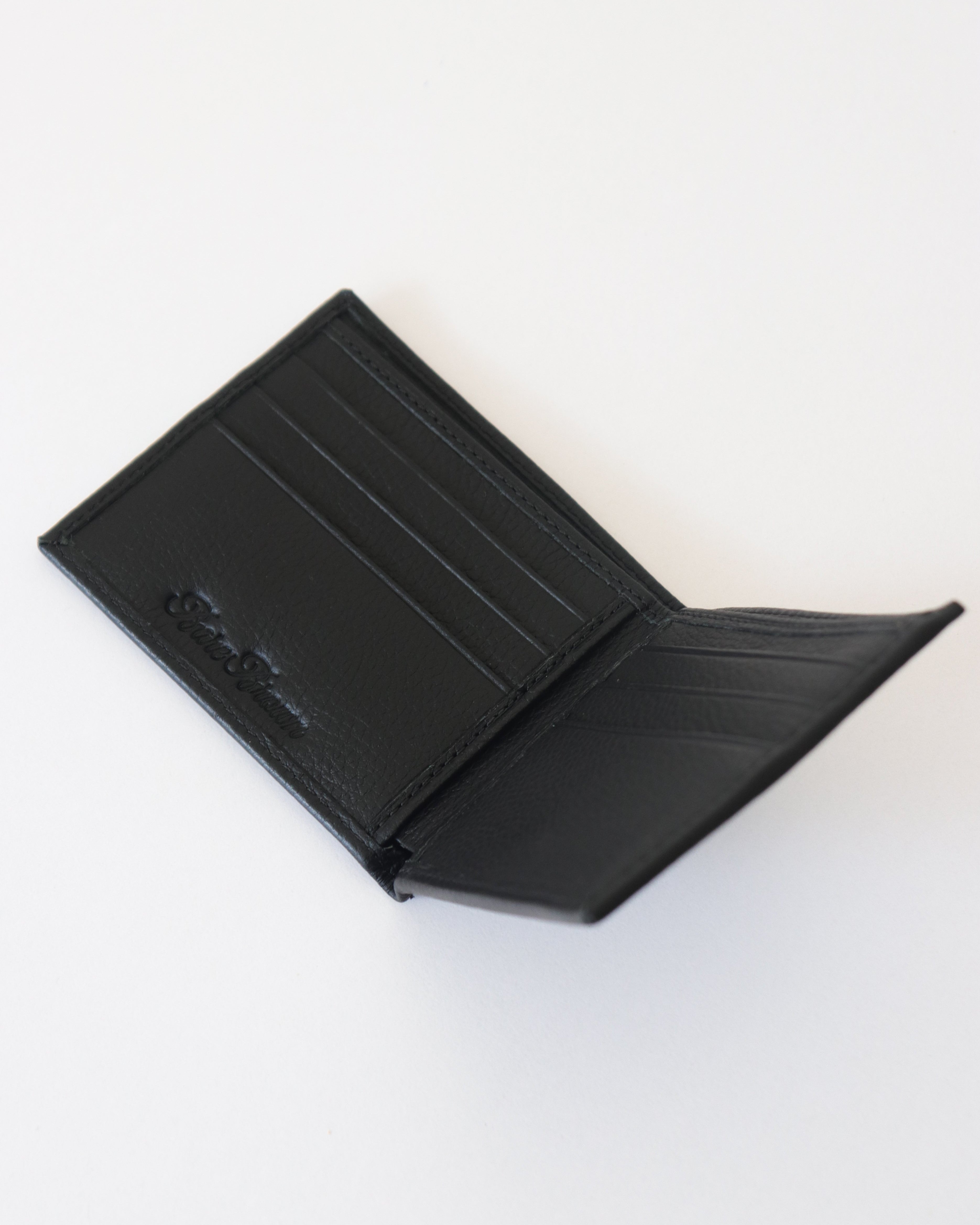 Genuine Leather Black Bi-fold Wallet With RFID Protection
