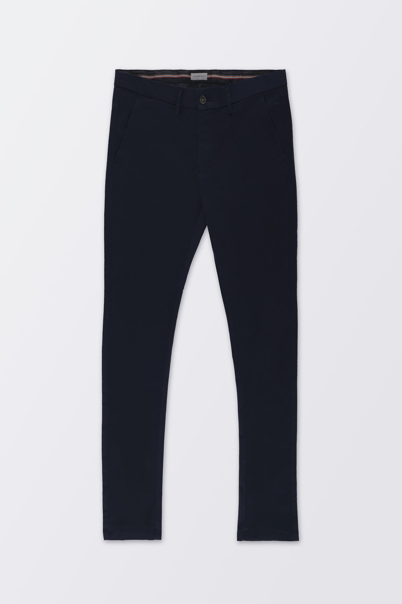 Bare Brown Stretch Slim Fit Cotton Chinos - Navy