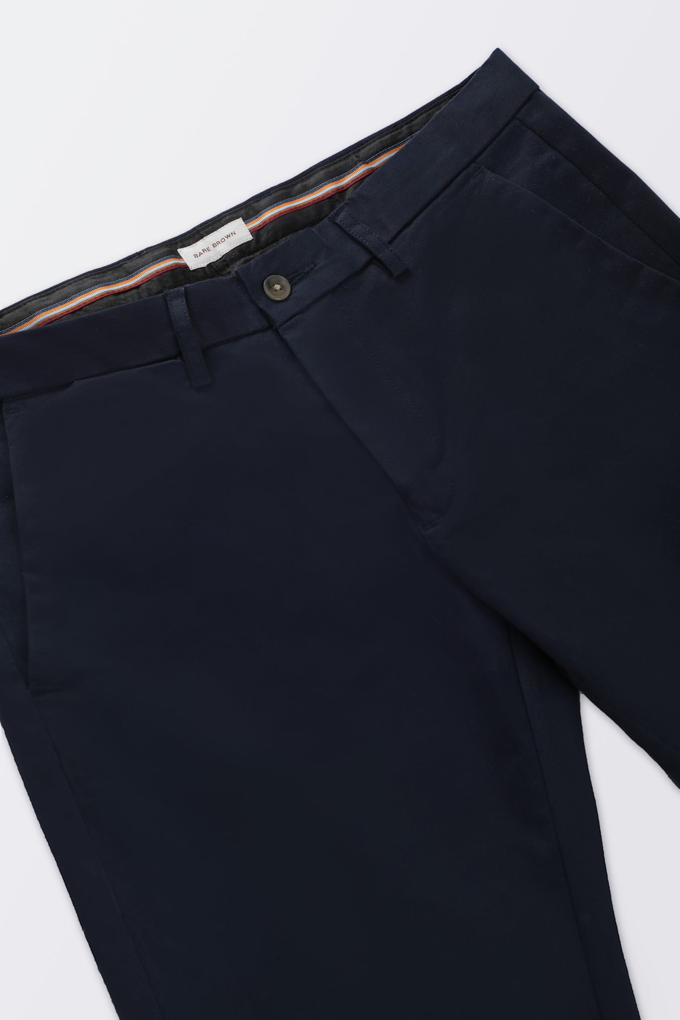 Bare Brown Stretch Slim Fit Cotton Chinos - Navy