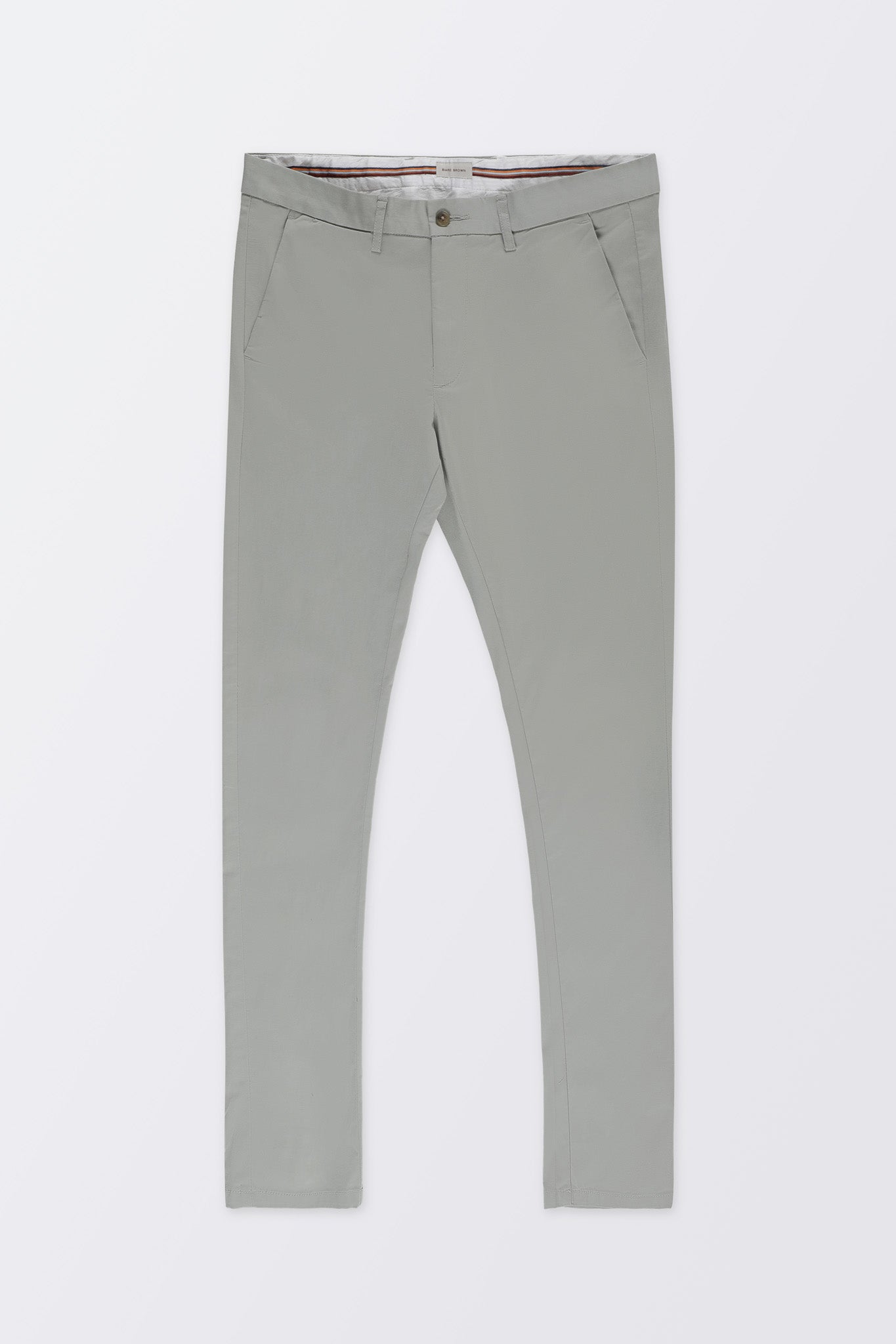 Bare Brown Stretch Slim Fit Cotton Chinos - Green