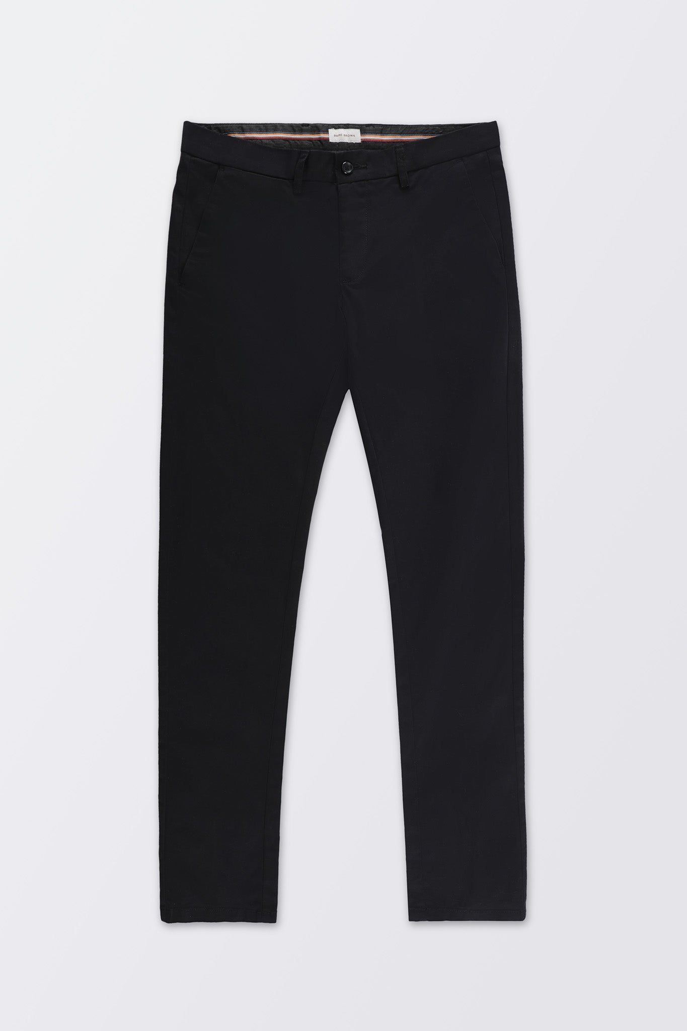 Bare Brown Stretch Slim Fit Cotton Chinos - Black