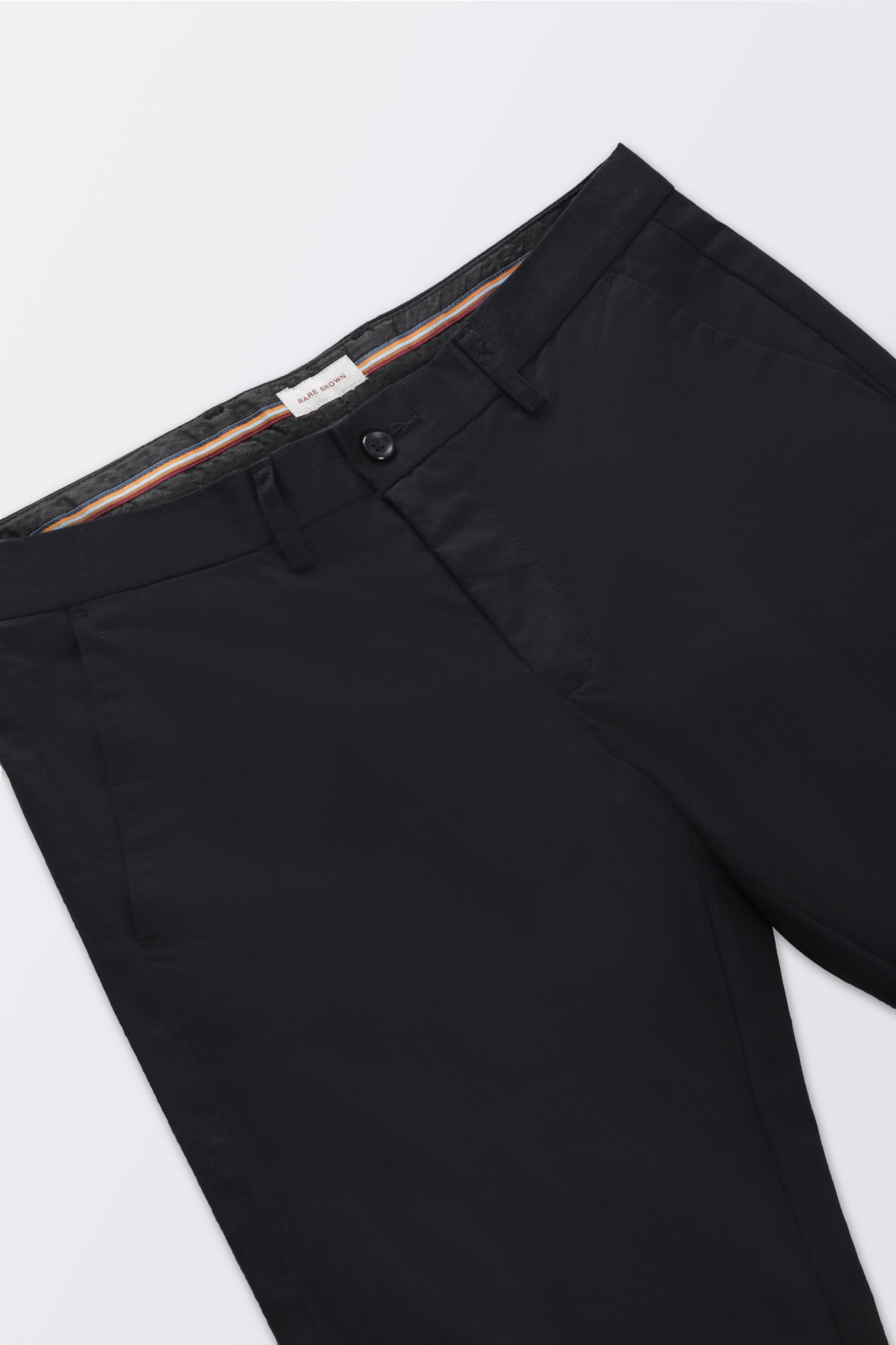 Bare Brown Stretch Slim Fit Cotton Chinos - Black