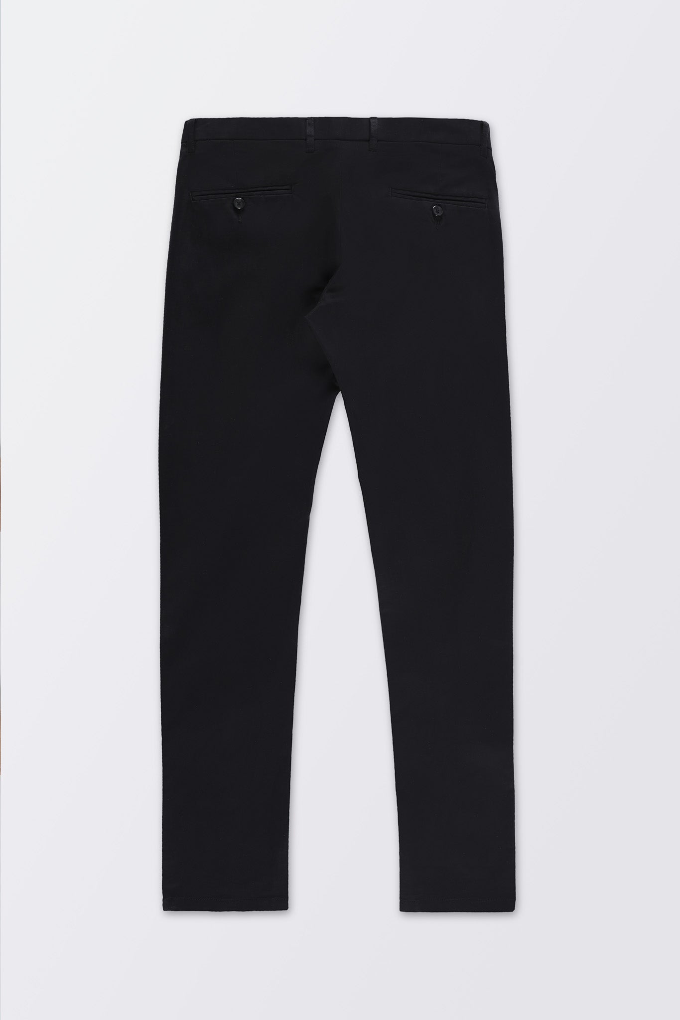 Bare Brown Stretch Slim Fit Cotton Chinos - Black