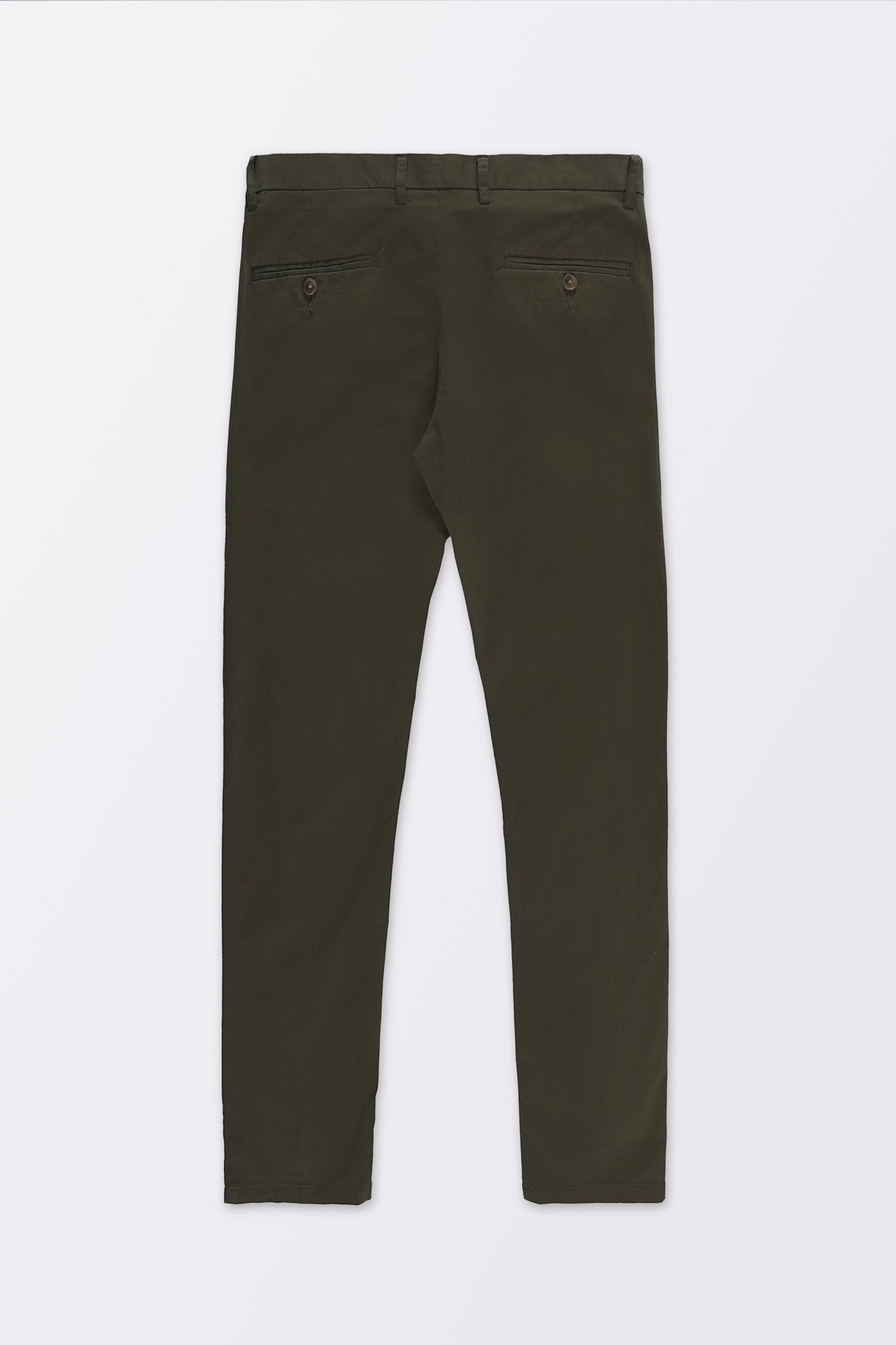 Bare Brown Stretch Slim Fit Cotton Chinos - Olive Green
